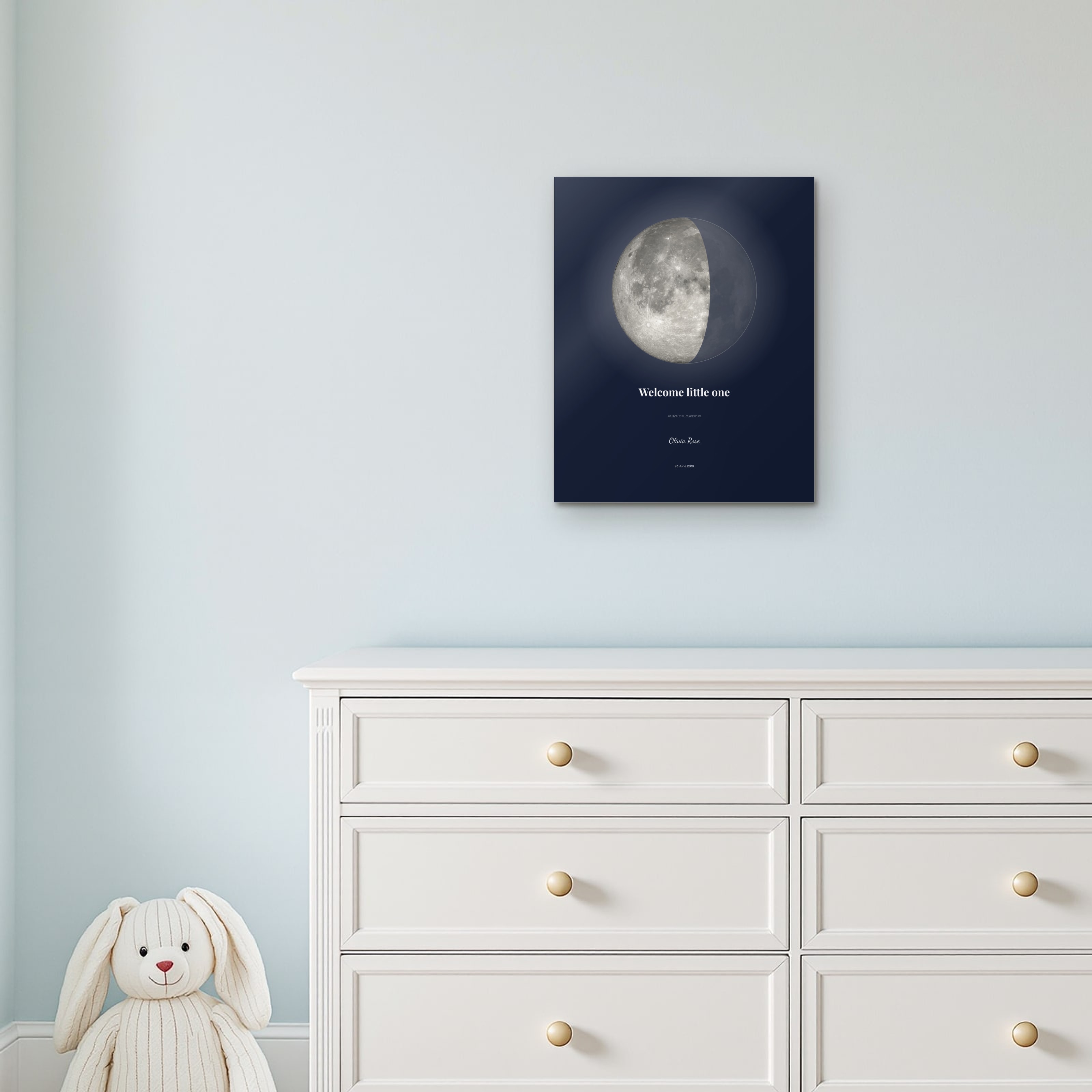 Baby Birth Announcement on the metal print