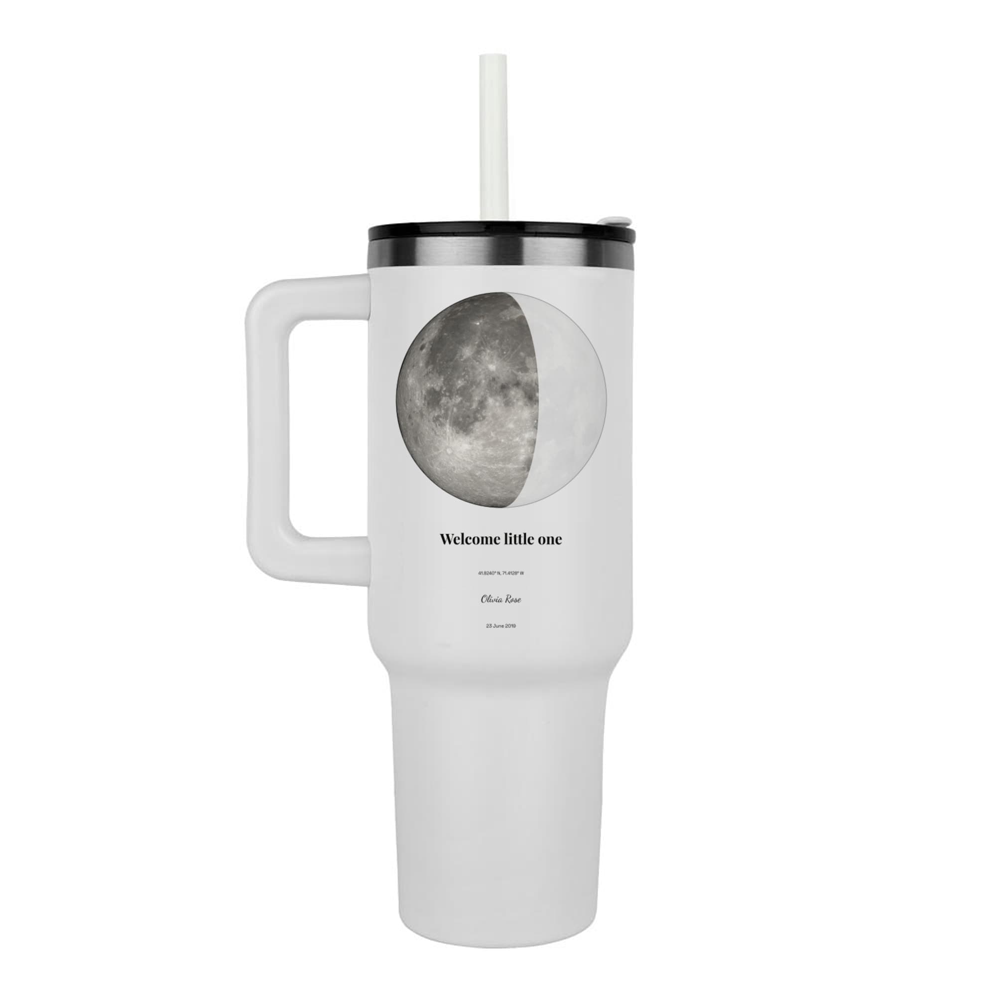 Baby Birth Announcement on the steel tumbler