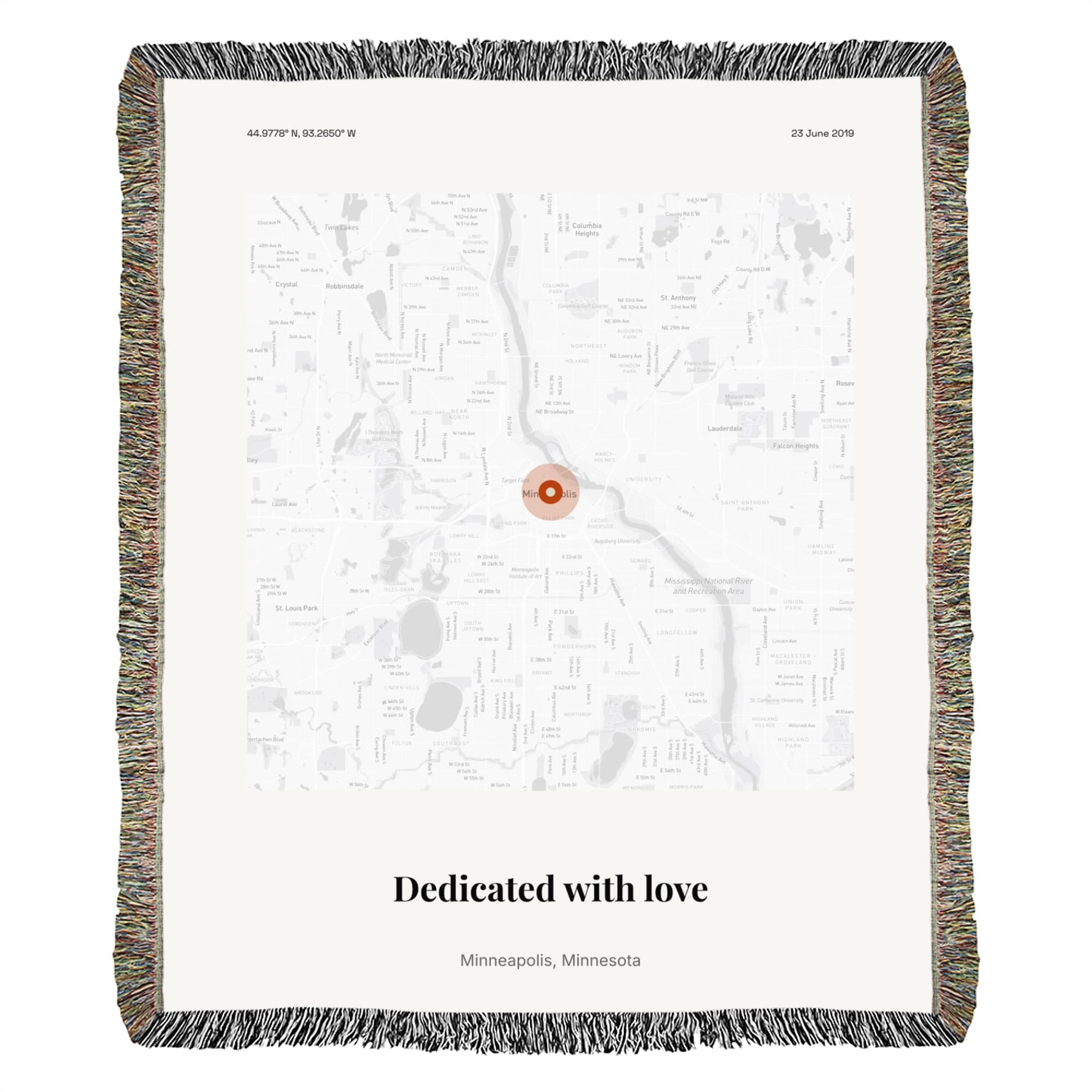 Baby Dedication Print on the woven throw
