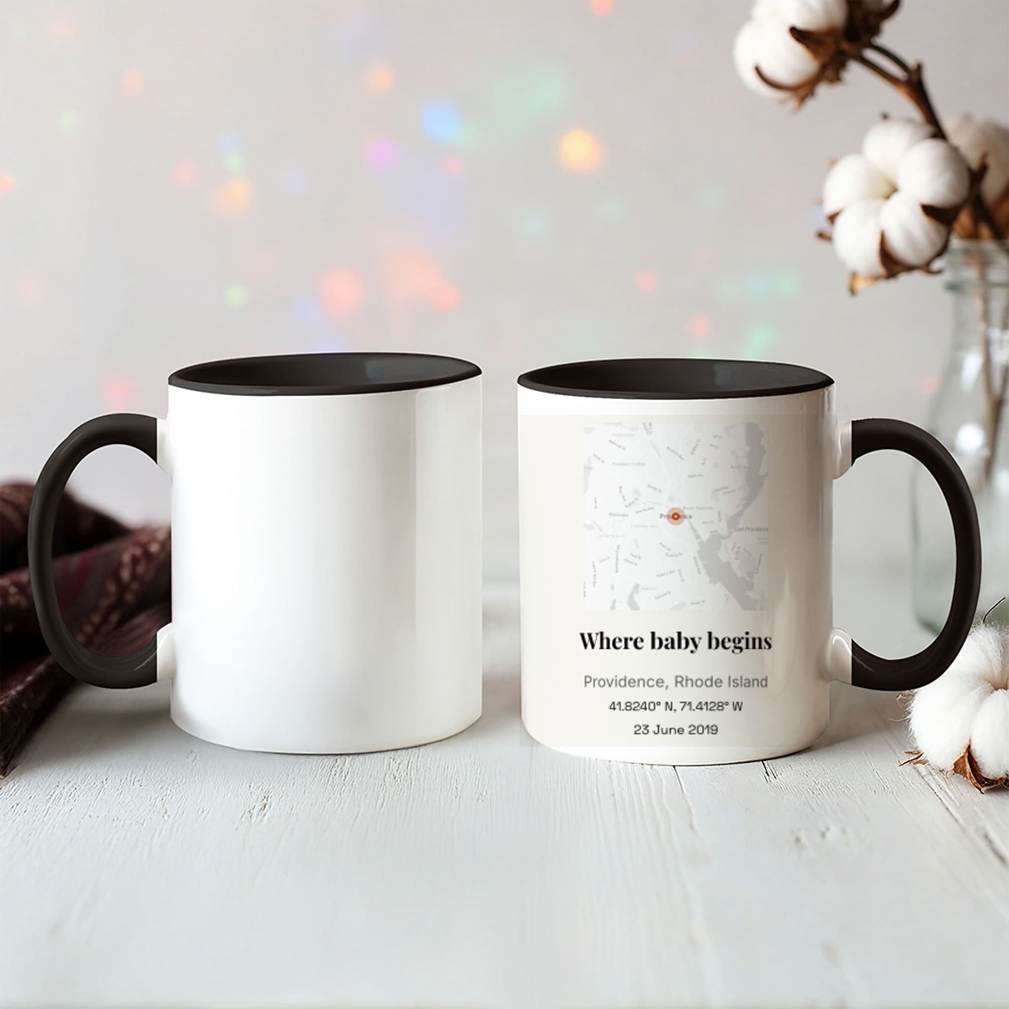 Baby First Home on the ceramic mug