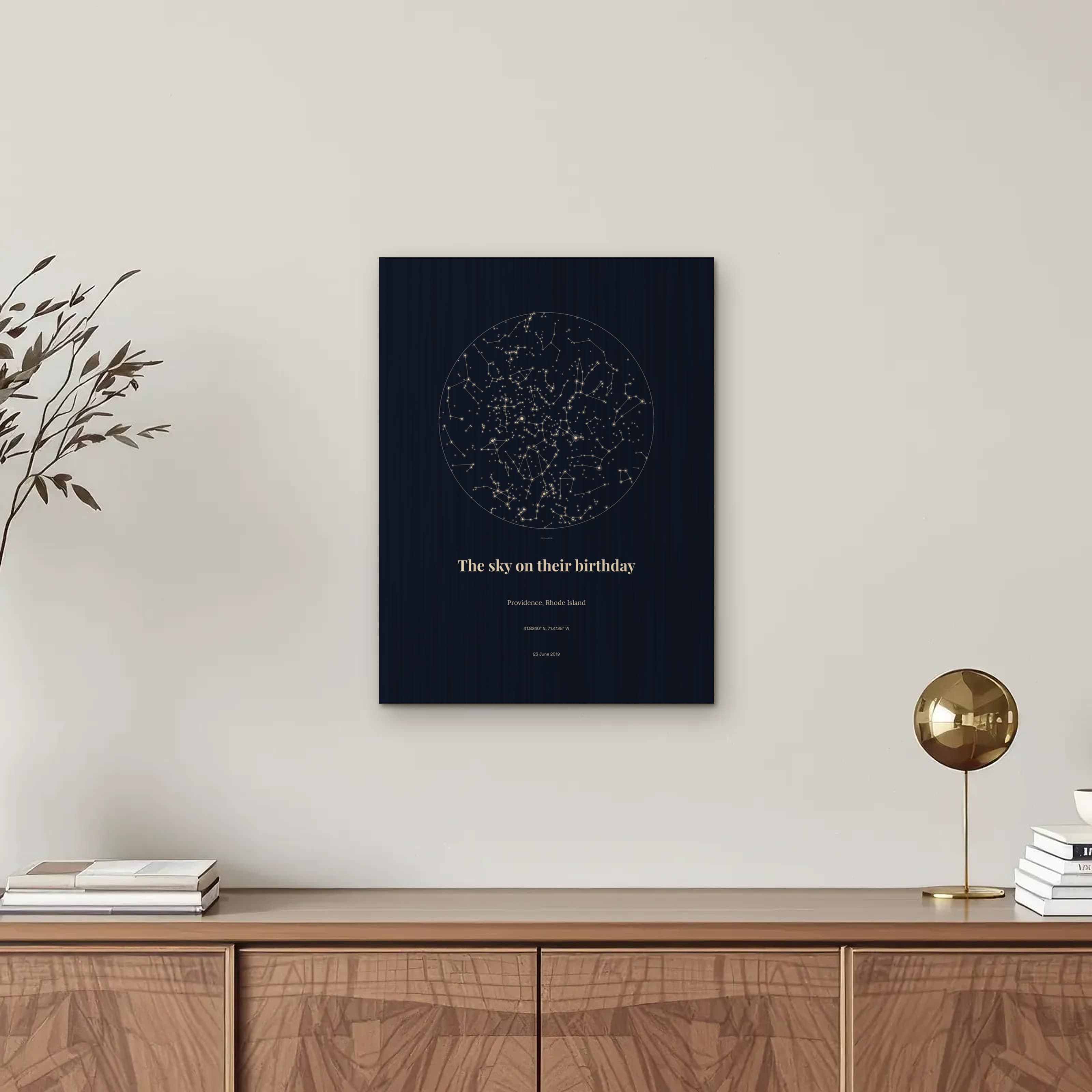 Baby Birth Star Chart on wood