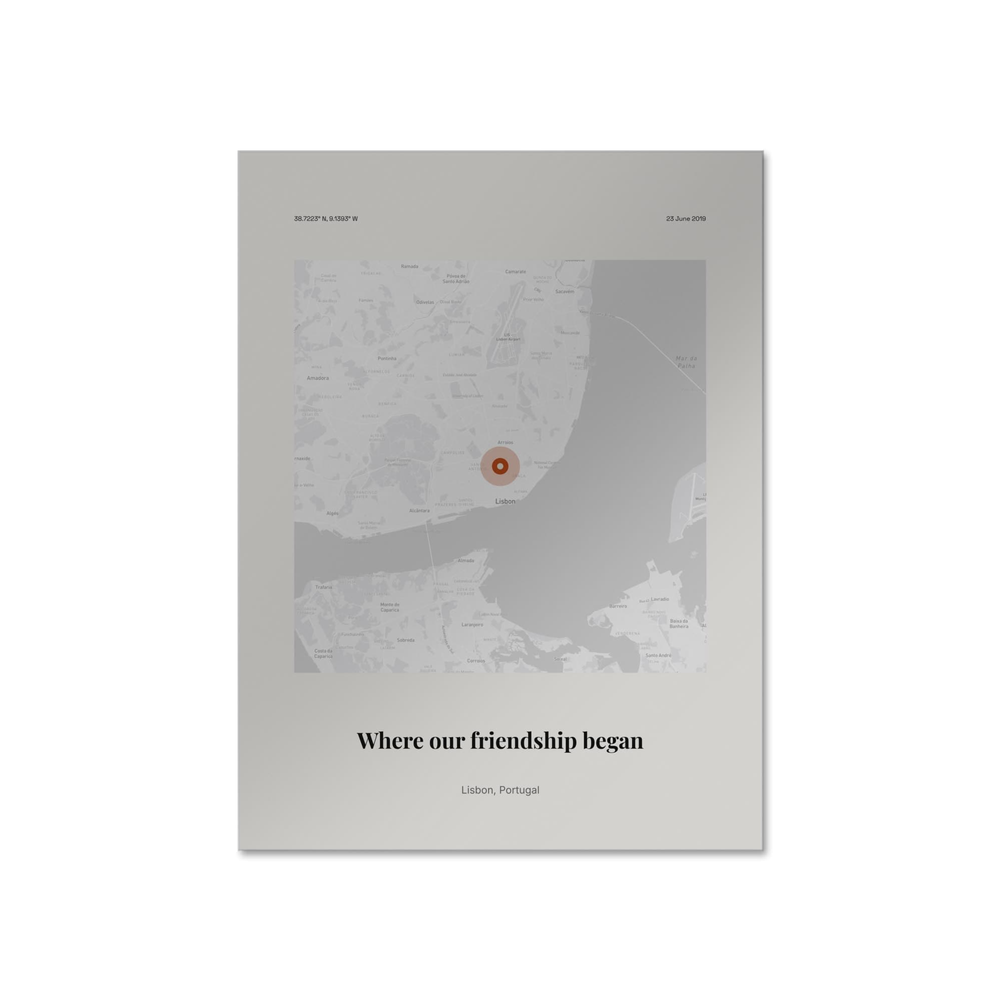 Best Friend Map Print on poster