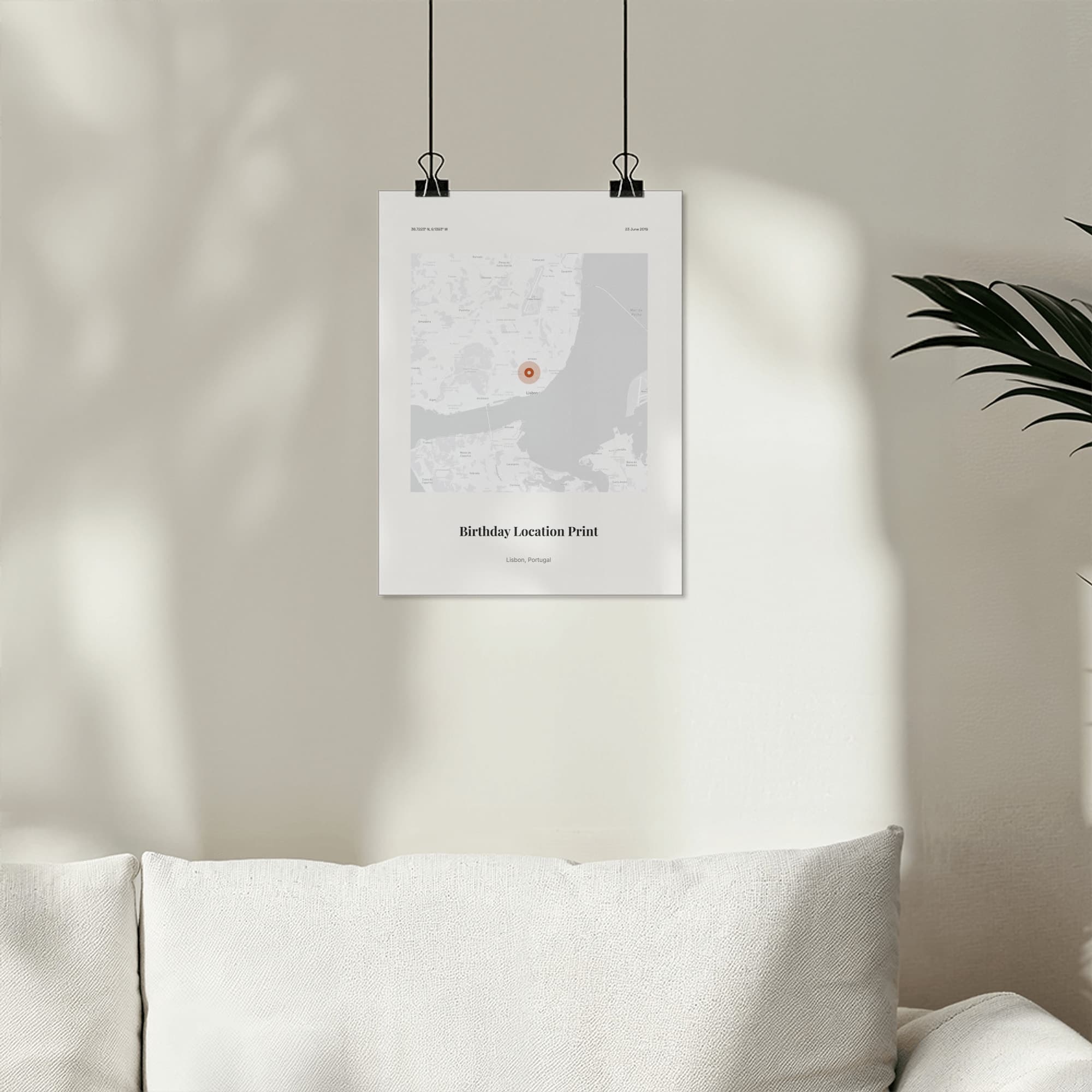 Birthday Location Print on the poster