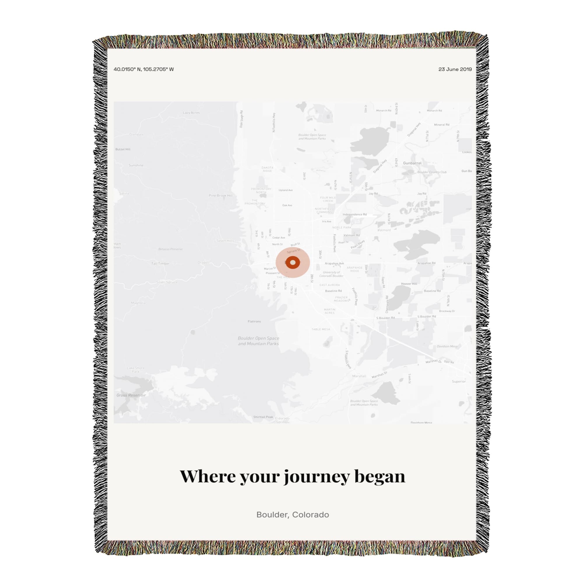 Campus Coordinates on the woven blanket
