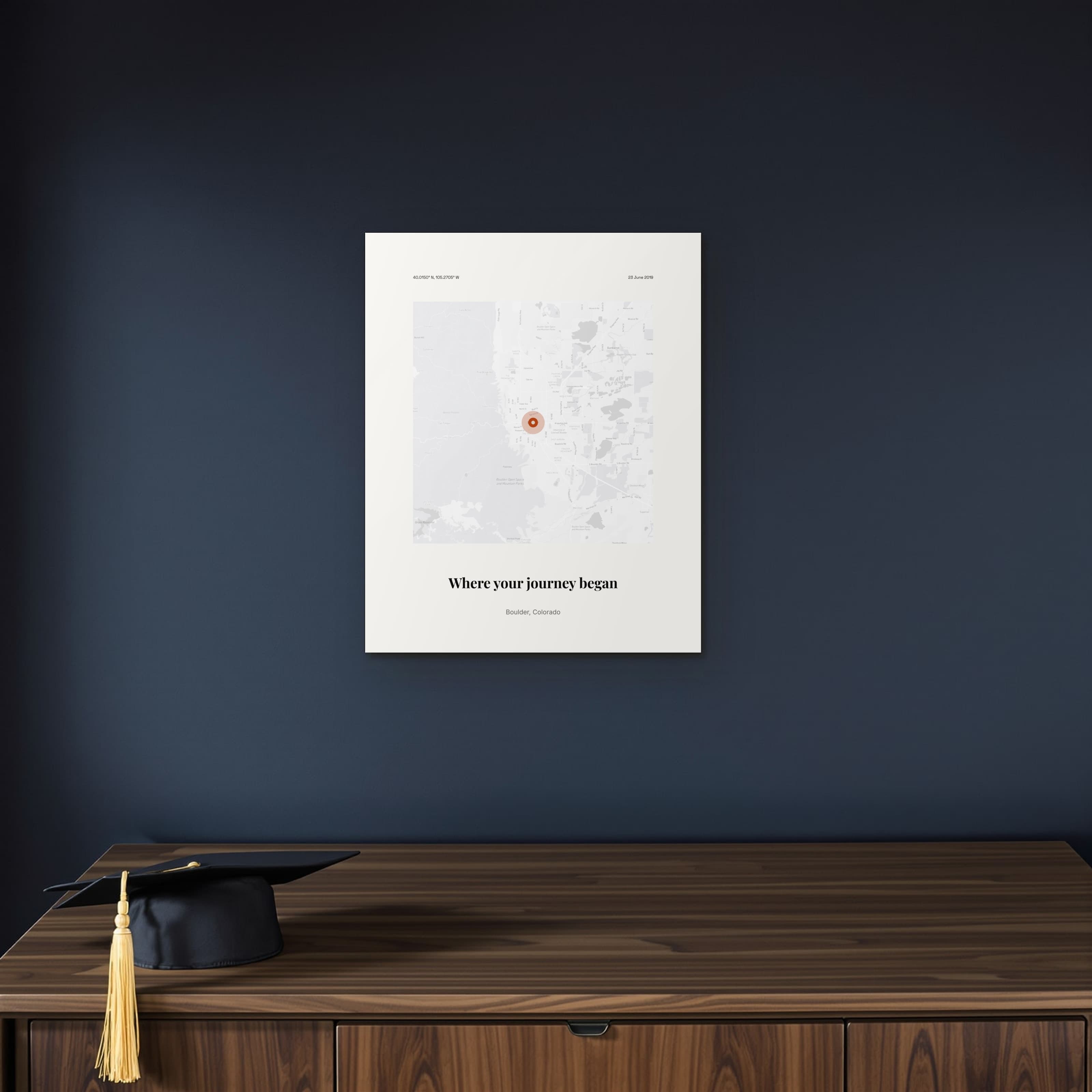 Campus Coordinates on the metal print