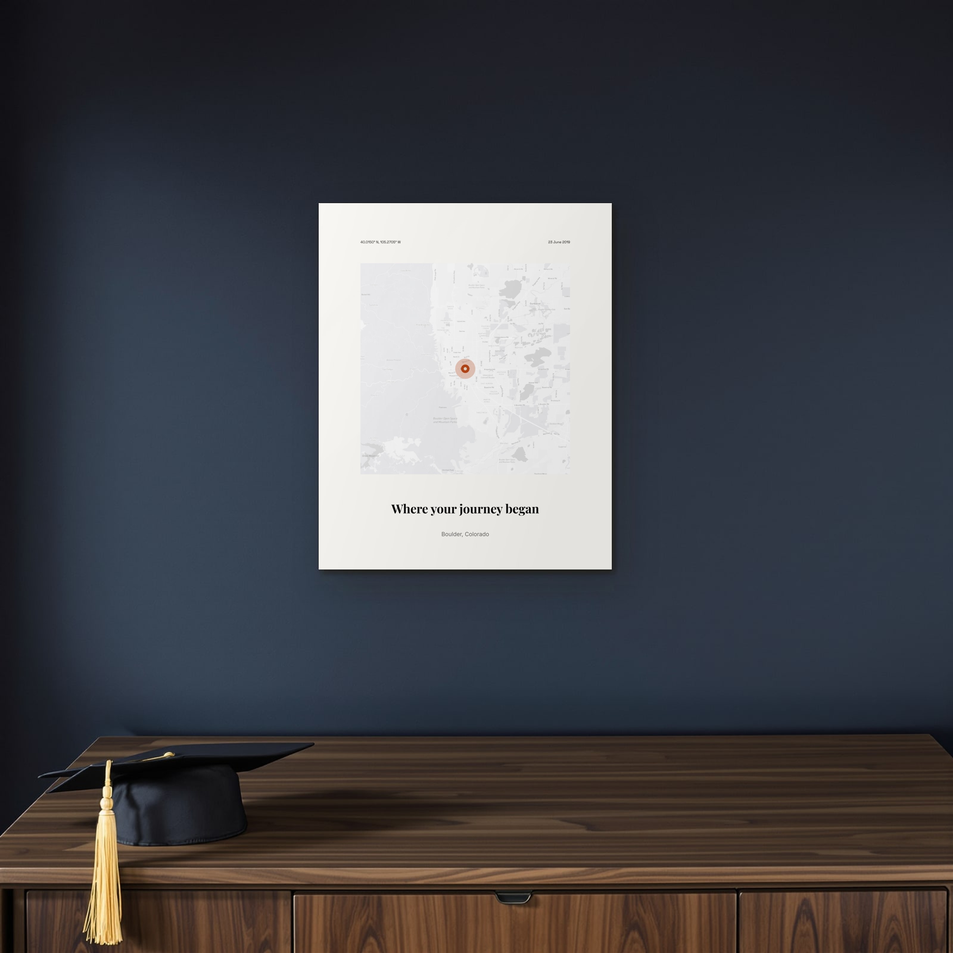 Campus Coordinates on the metal print