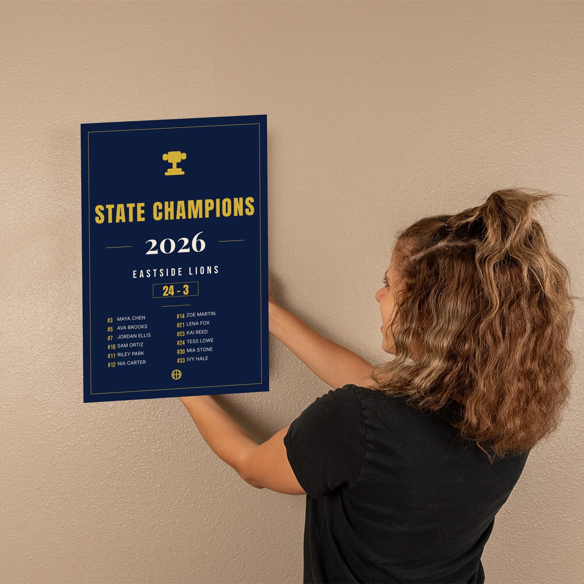 Championship Team Poster on the canvas