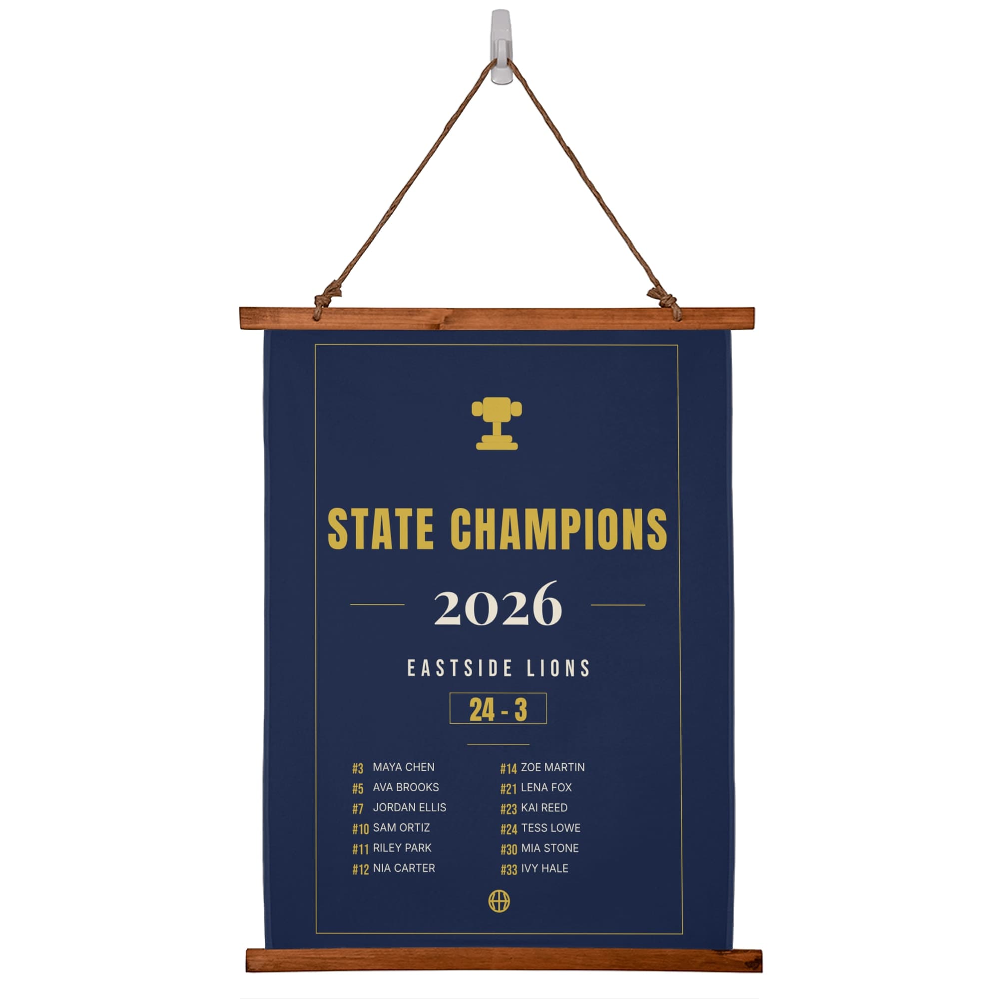 Championship Team Poster on the wall scroll