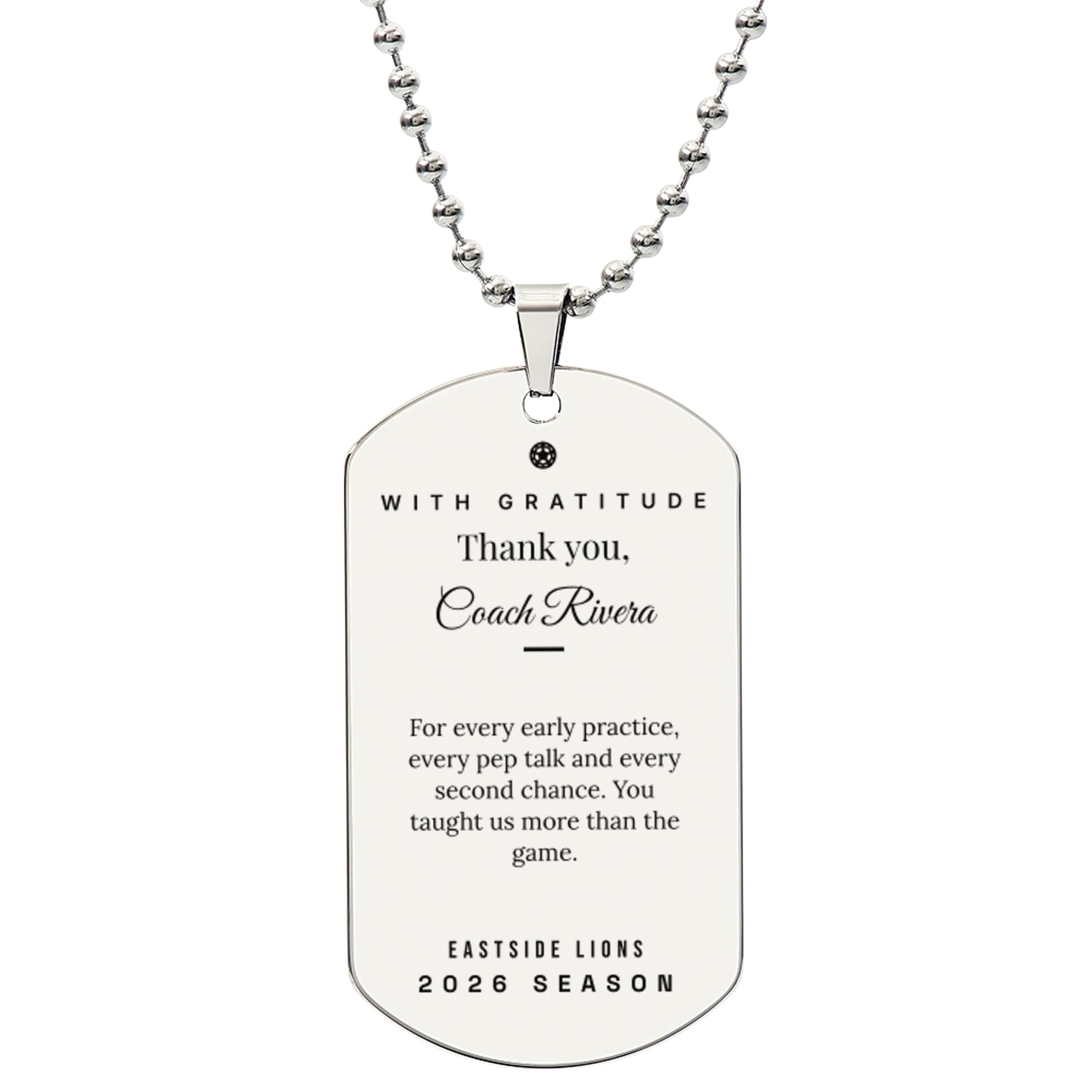 Coach Appreciation Print on the jewelry