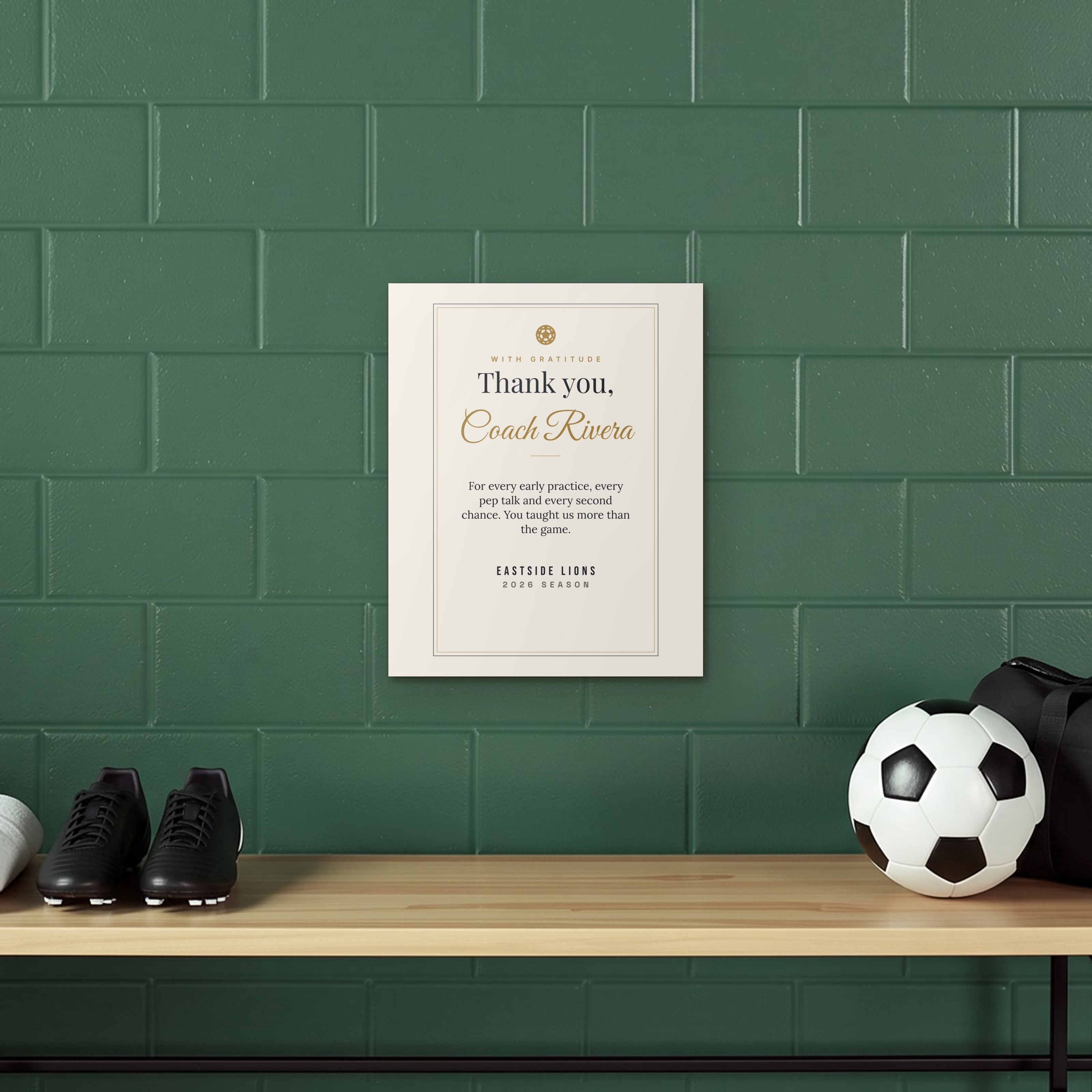 Coach Appreciation Print on the metal print