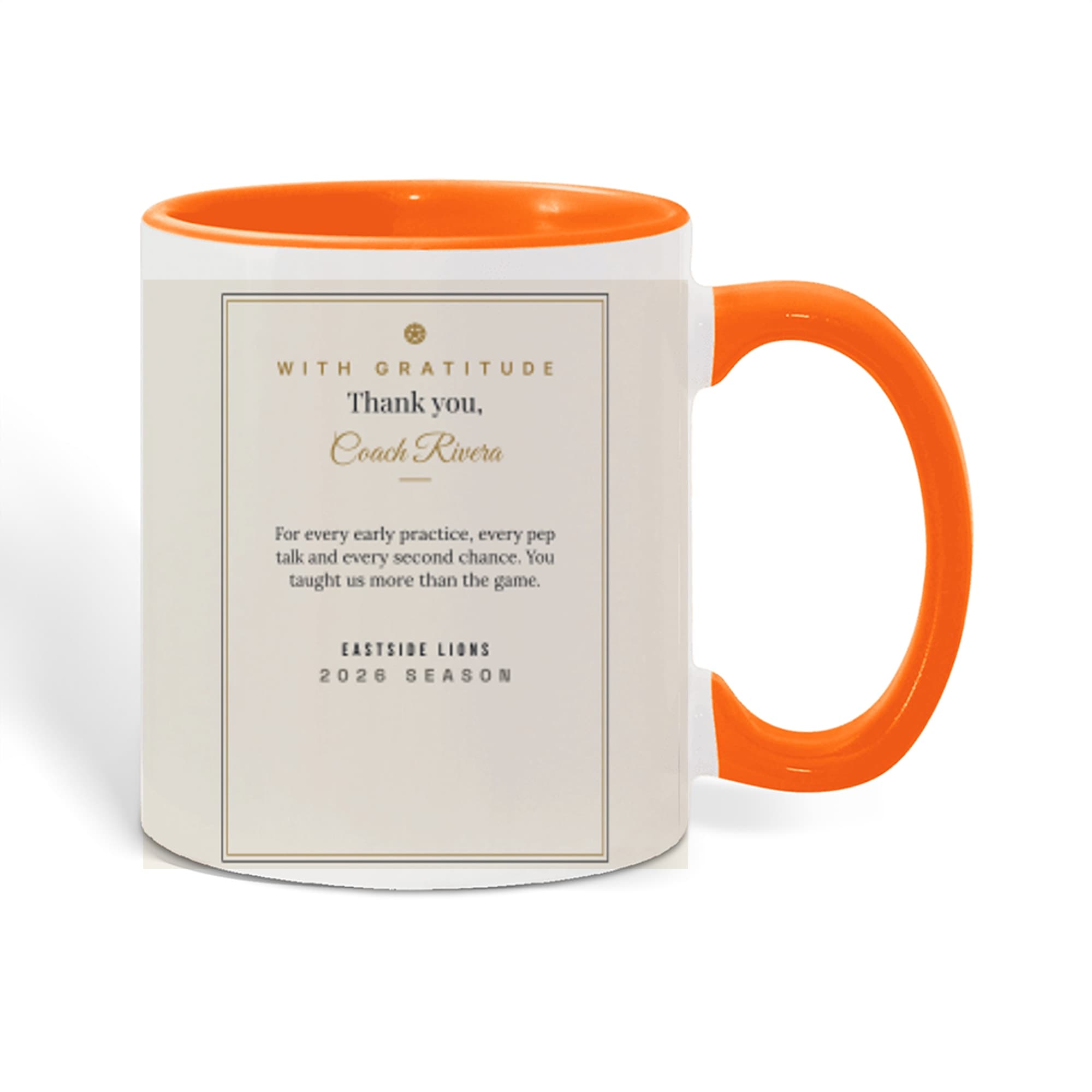 Coach Appreciation Print on mug