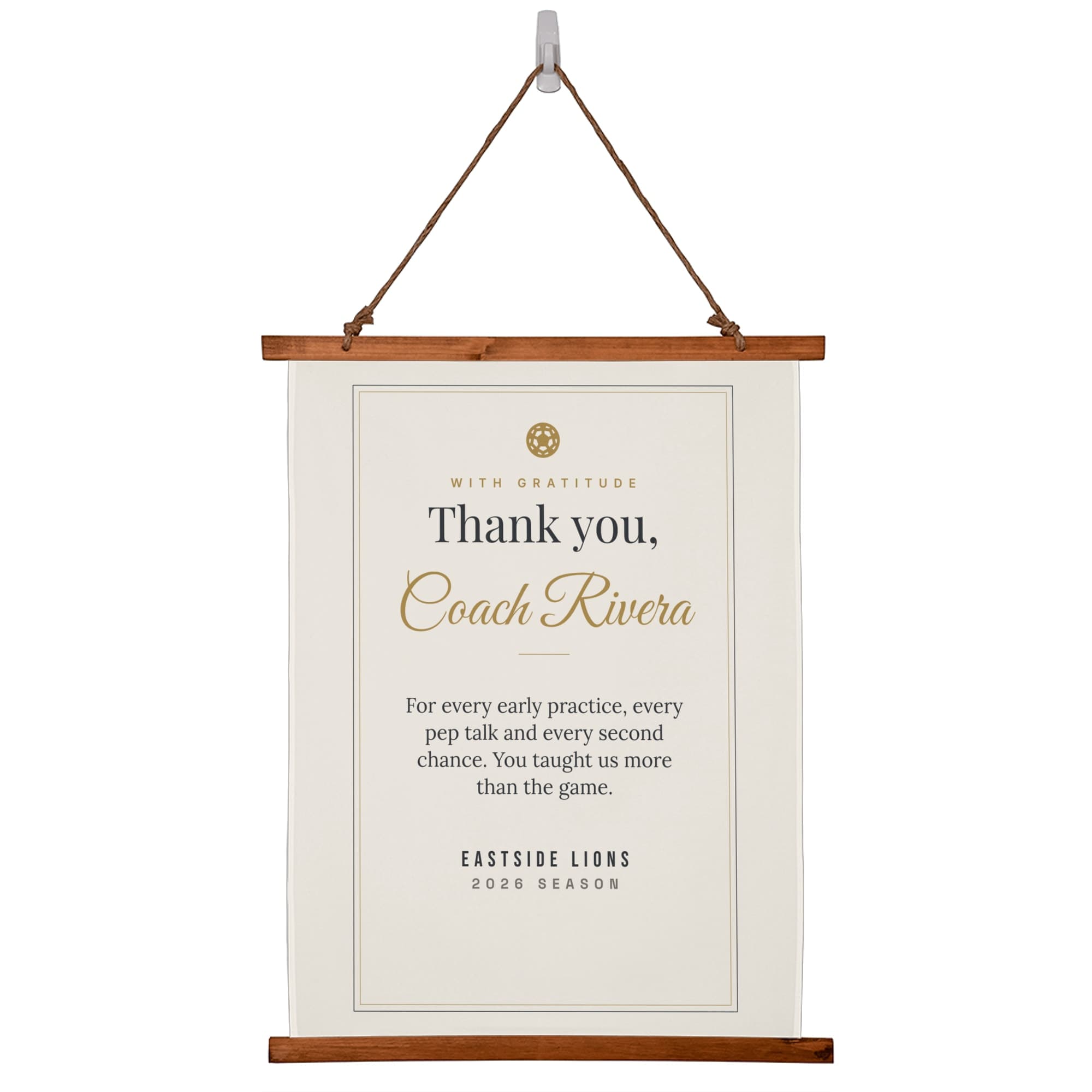 Coach Appreciation Print on the wall scroll