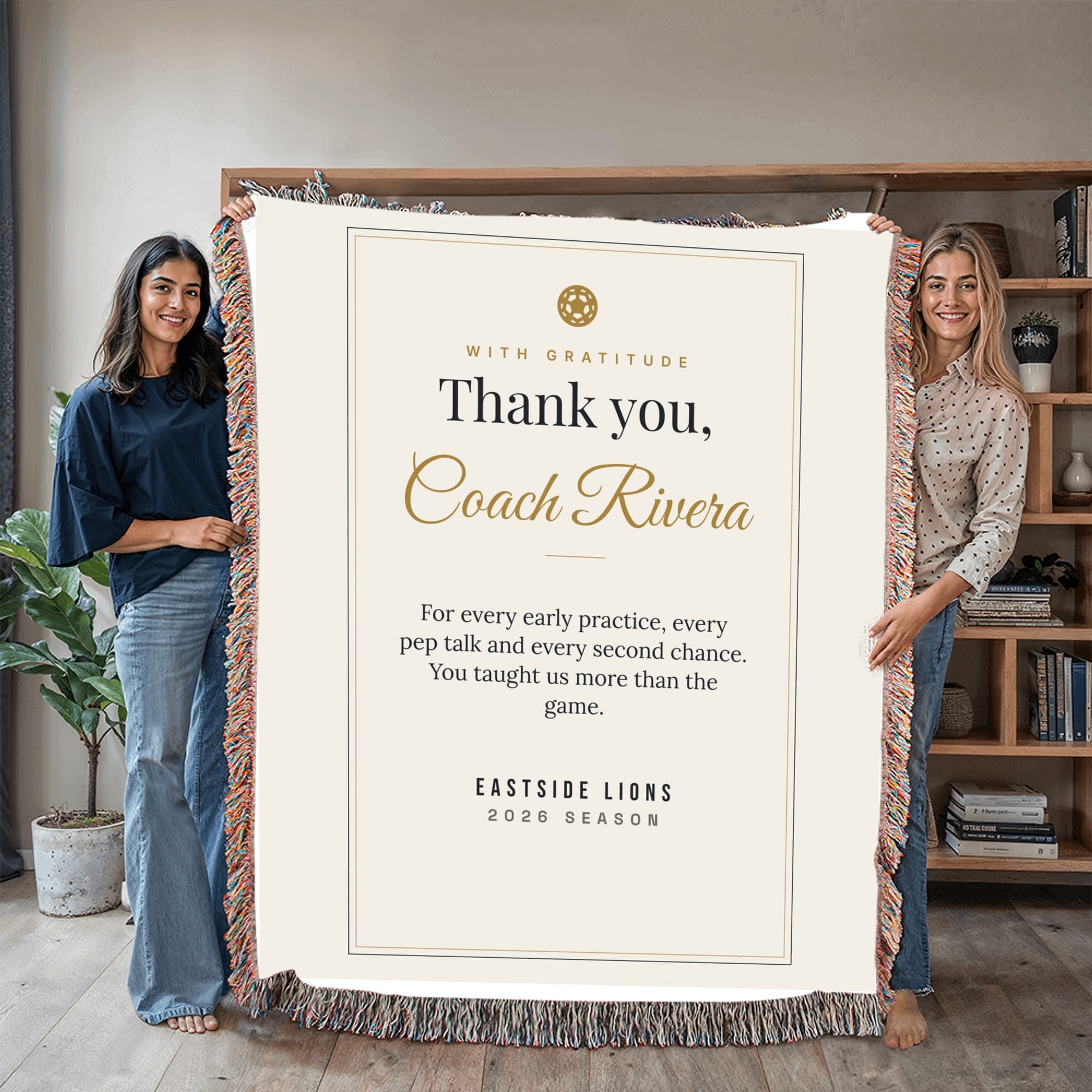 Coach Appreciation Print on throw