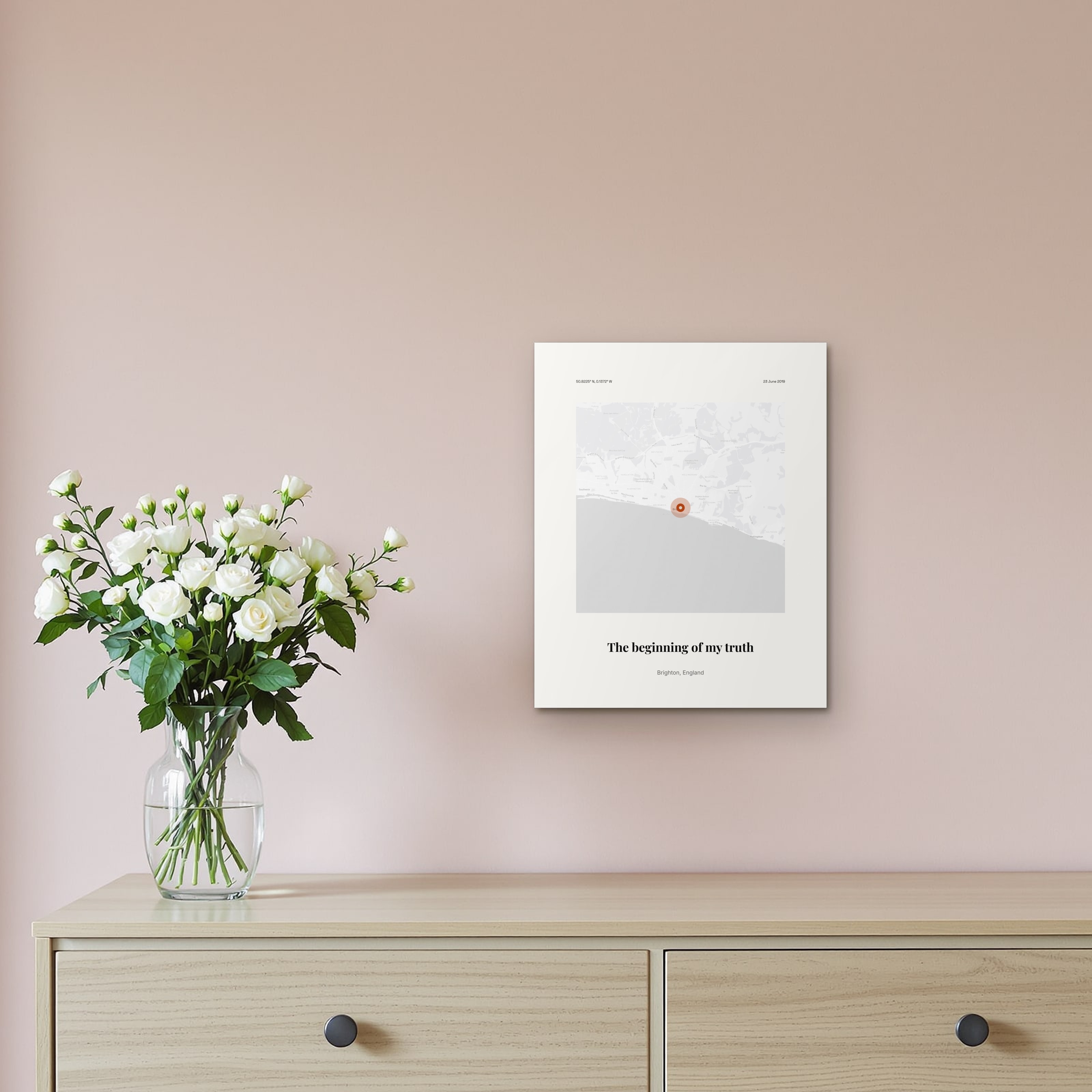 Coming Out Location on the metal print