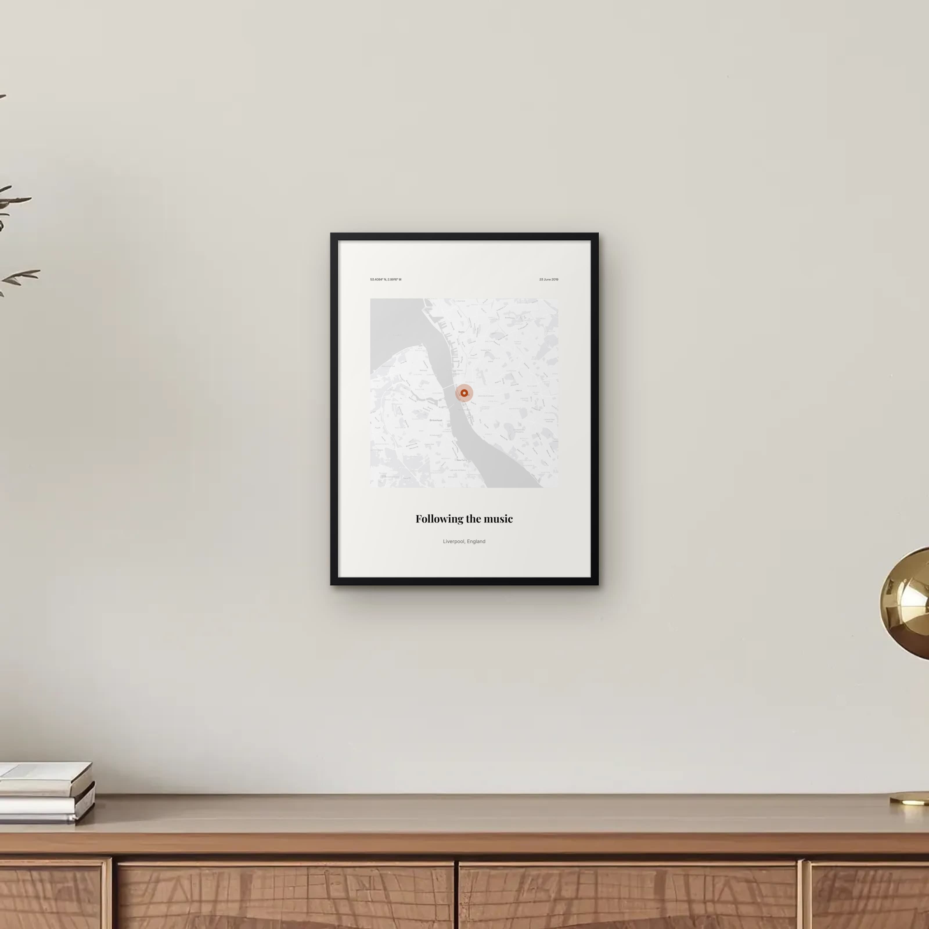 Tour Stop Map on the framed print