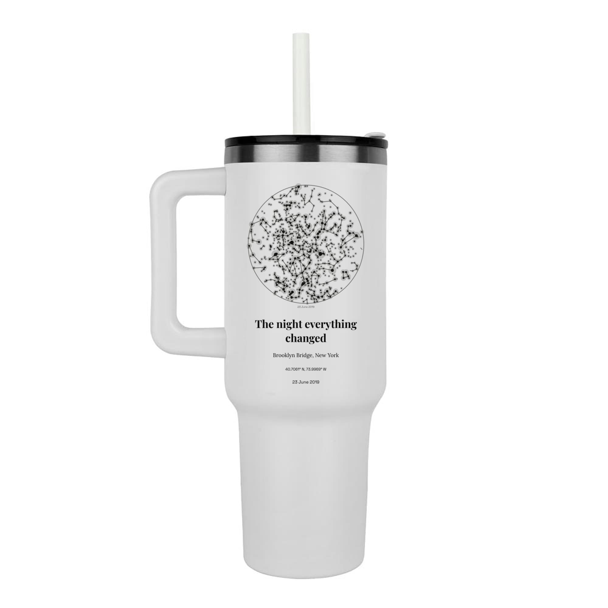 Engagement Star Chart on the steel tumbler