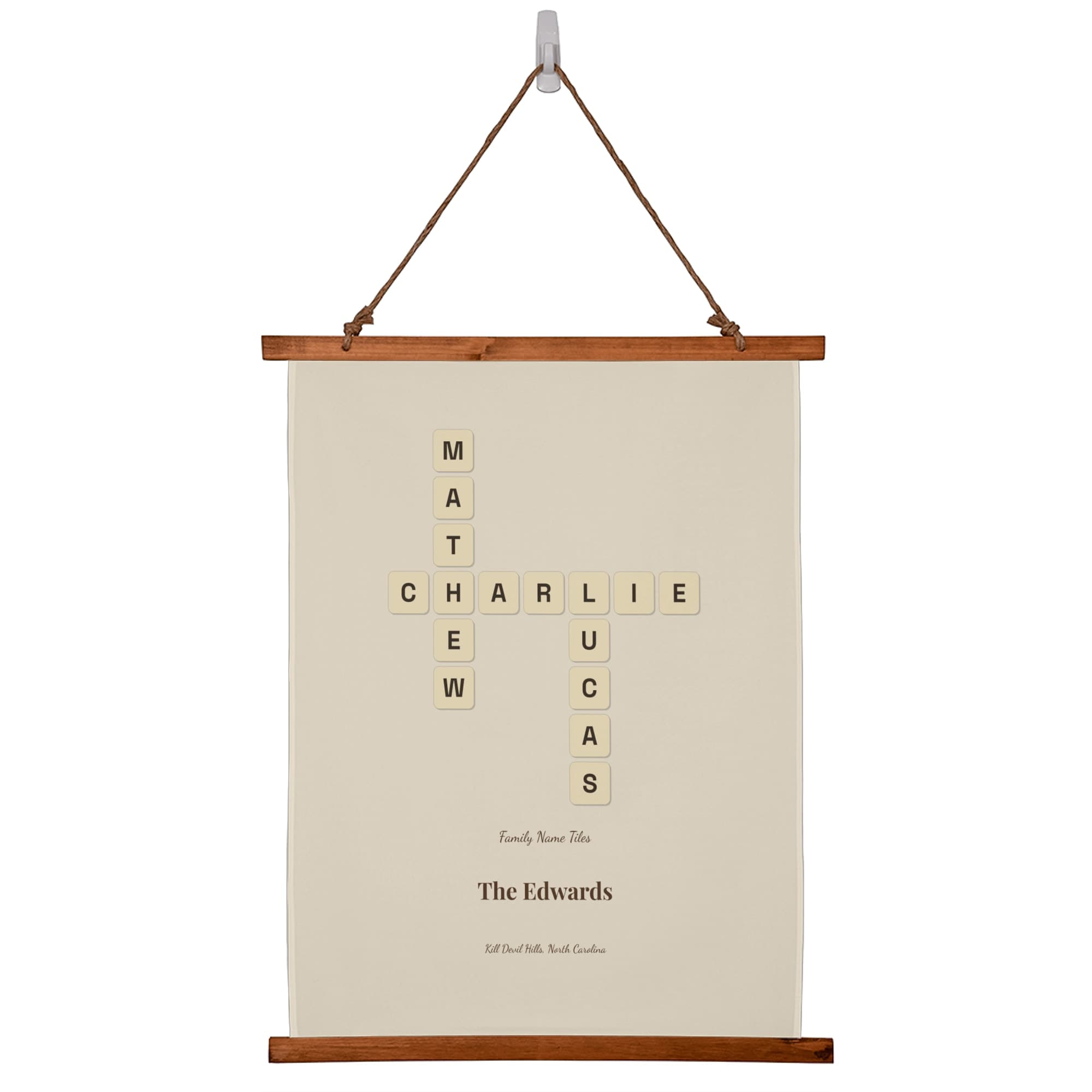 Family Name Tiles on the wall scroll