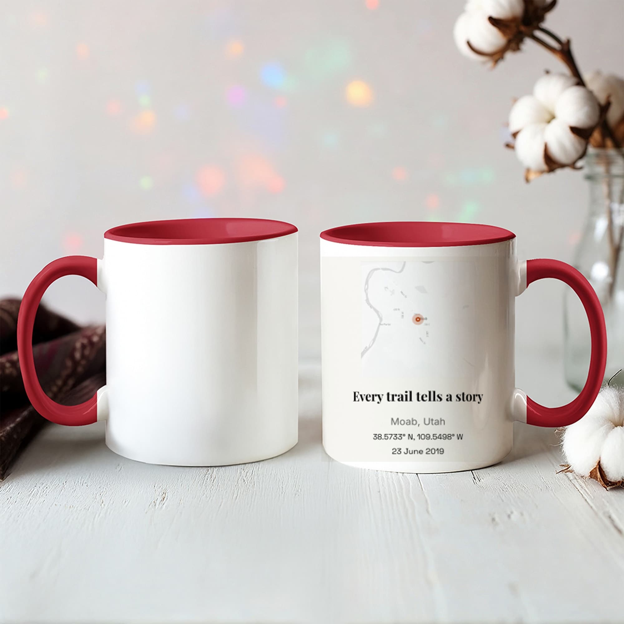 Hiking Trail Map on mug