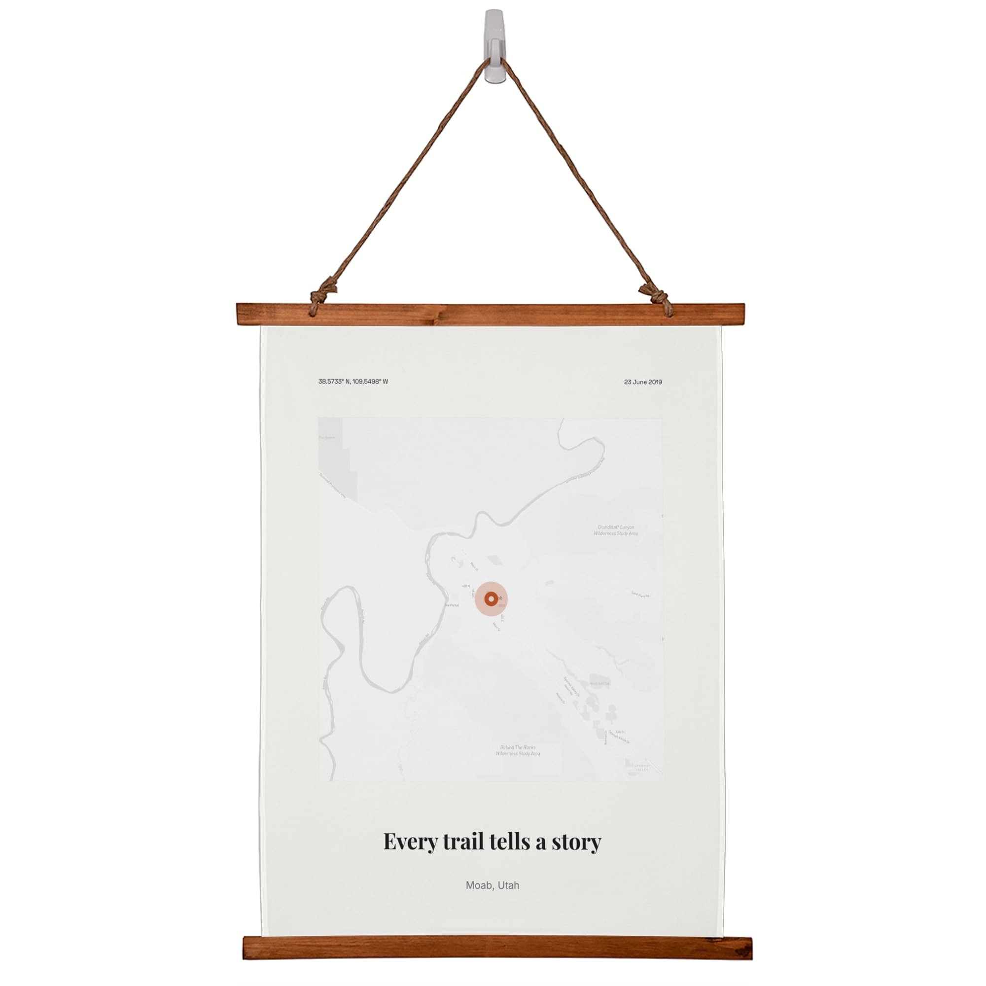 Hiking Trail Map on the wall scroll