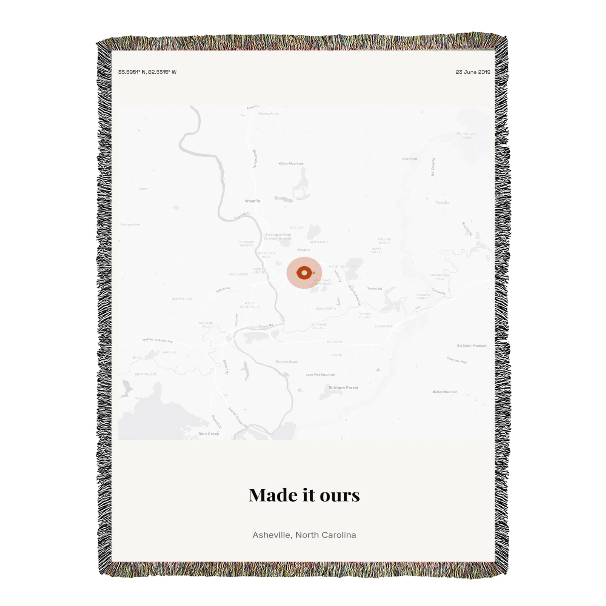 Our First Home Map on blanket