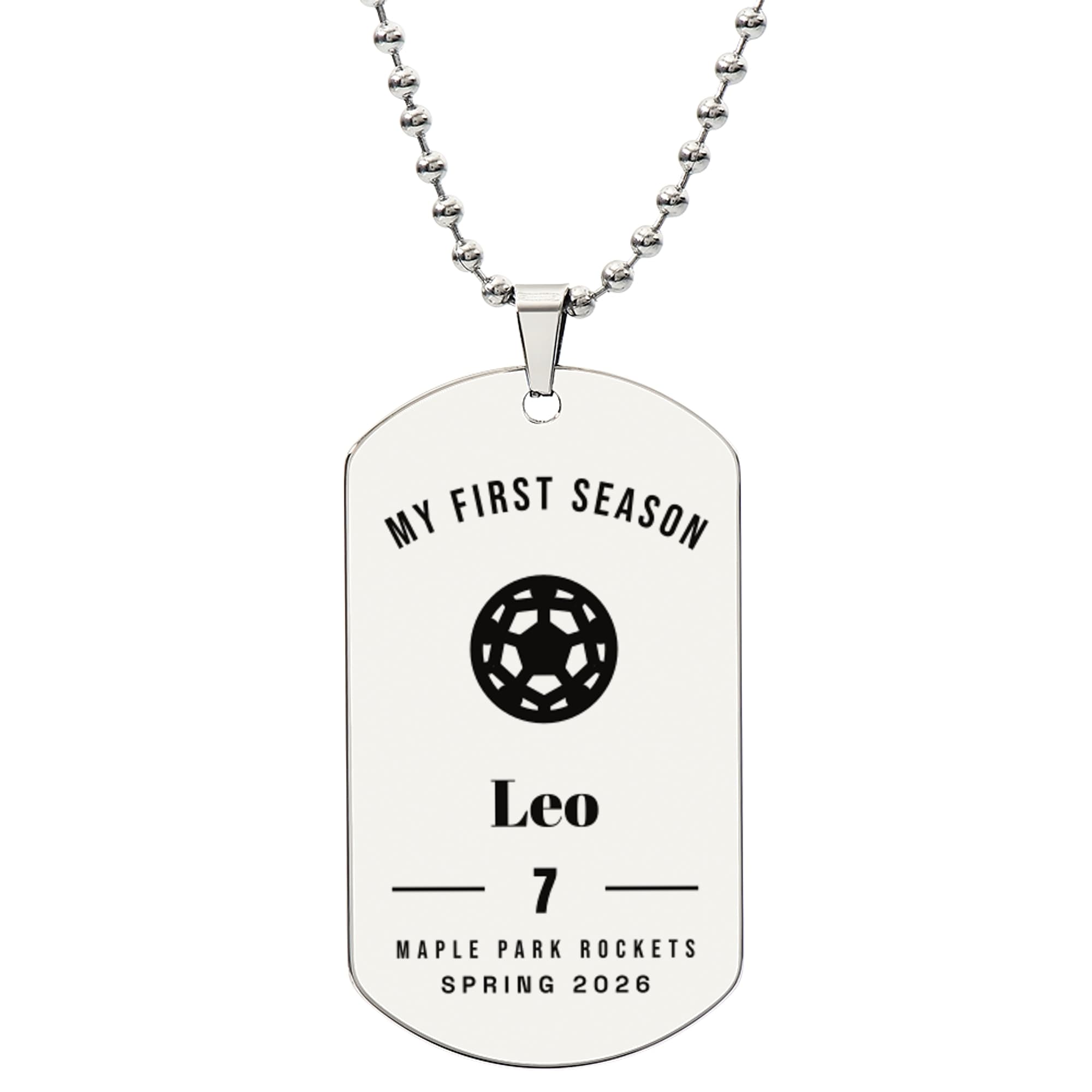 First Season Print on the jewelry