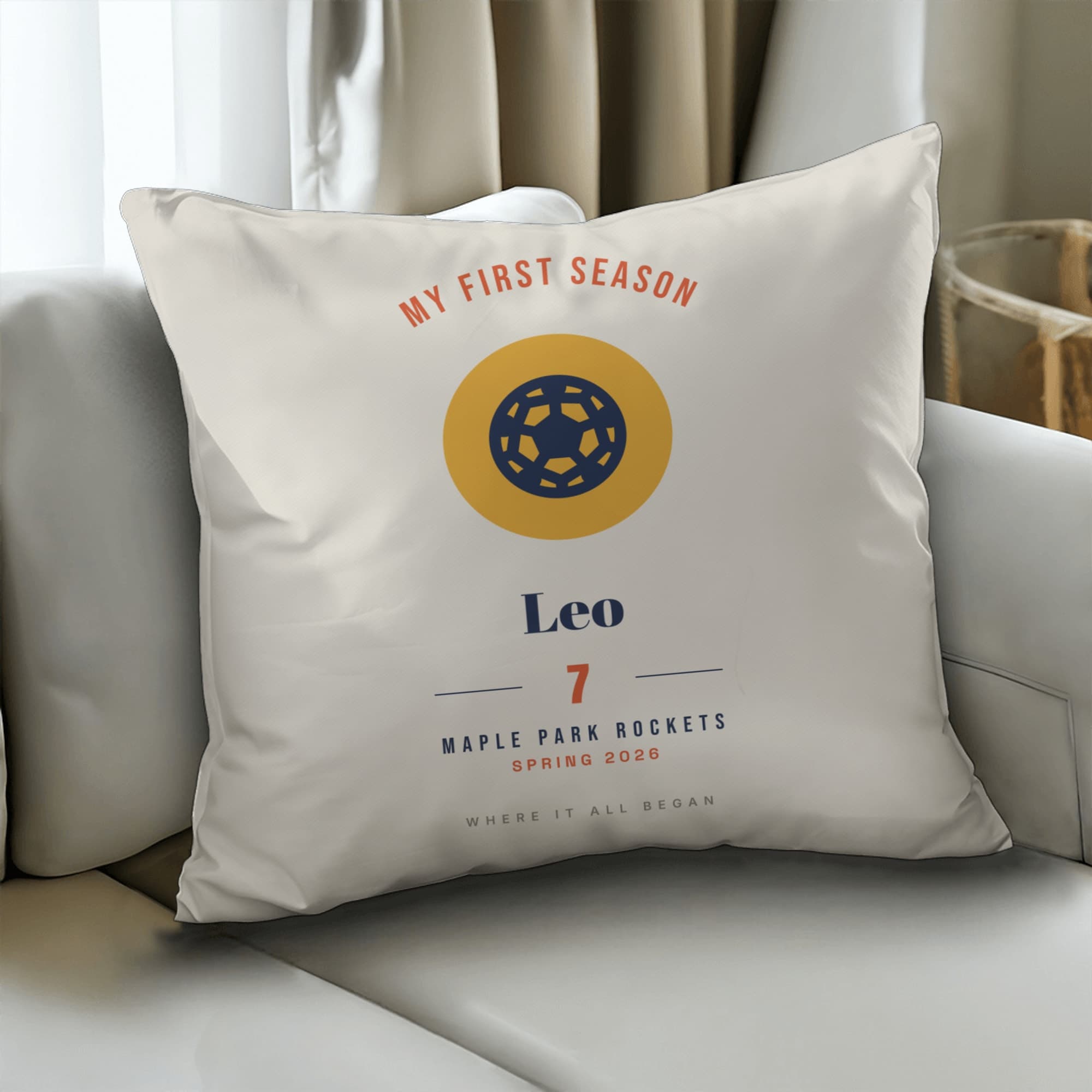 First Season Print on pillow