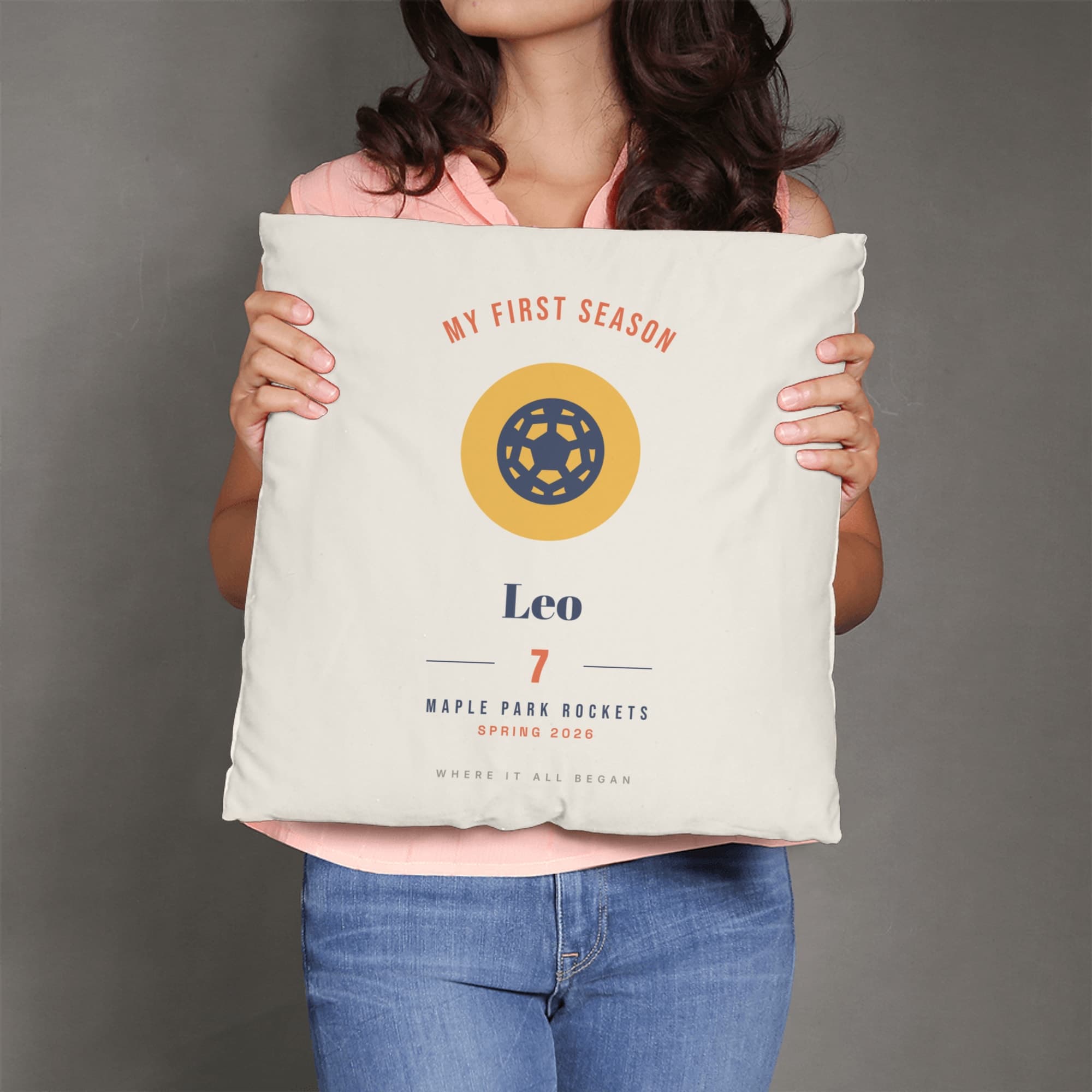 First Season Print on the linen pillow