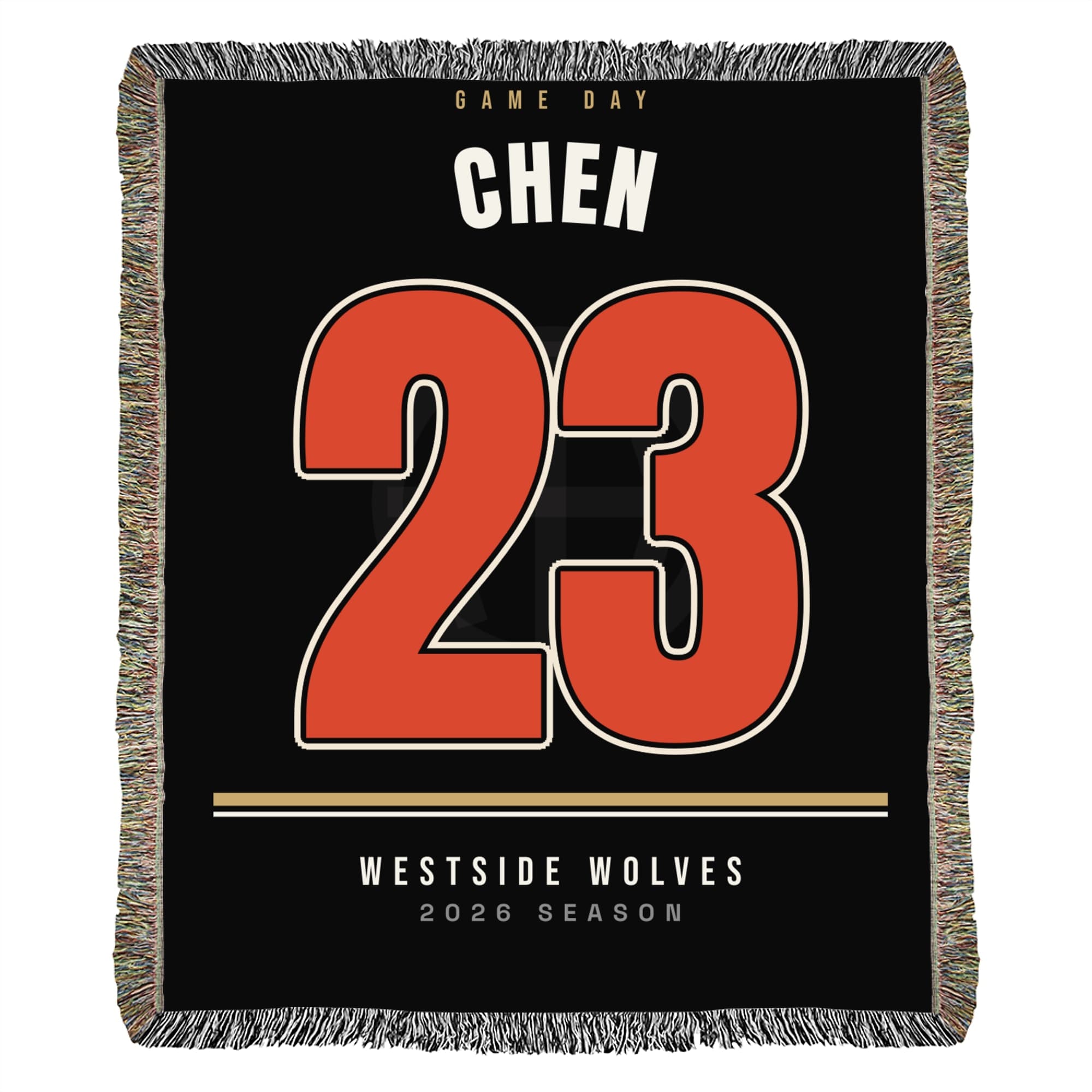 Game Day Jersey Print on throw