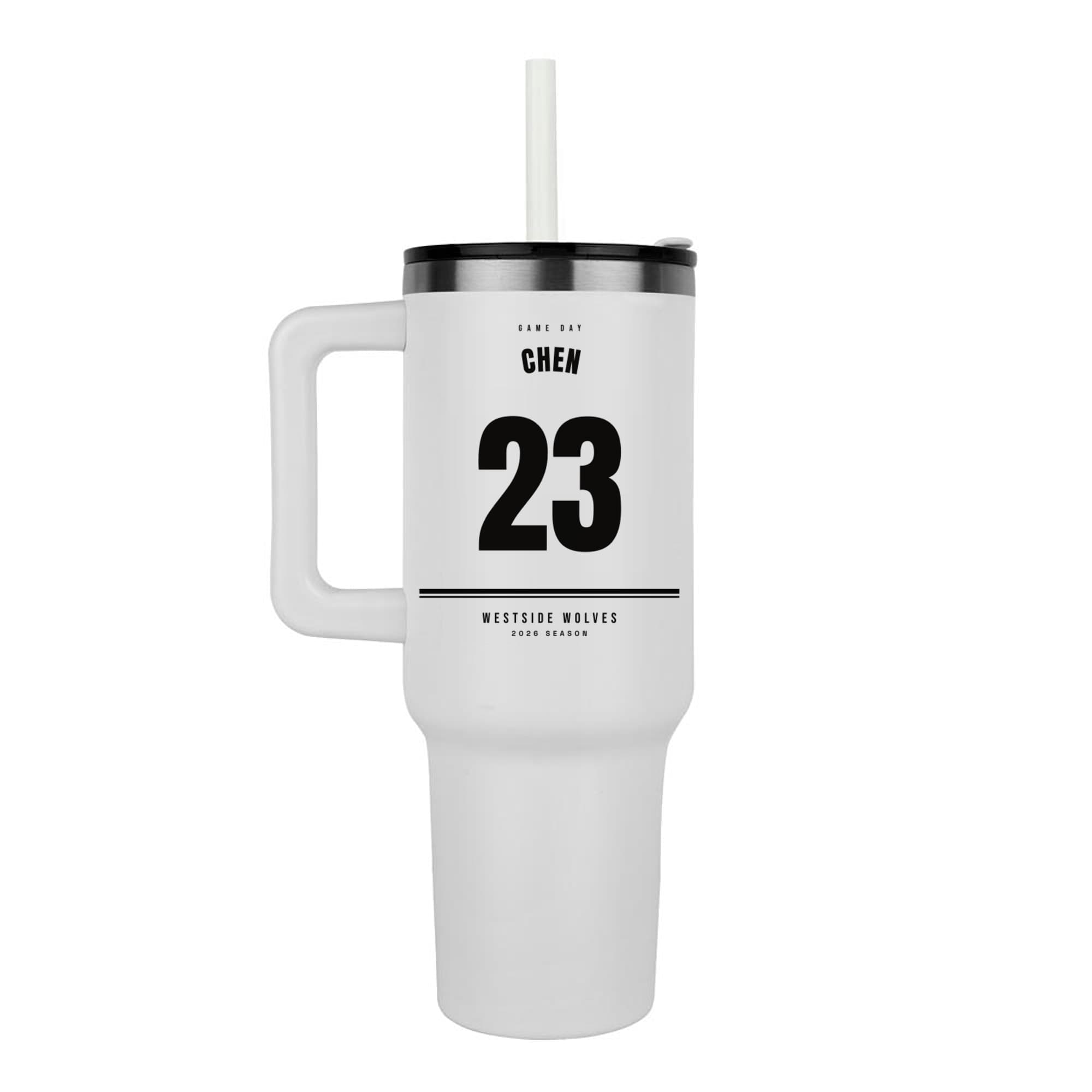 Game Day Jersey Print on the steel tumbler