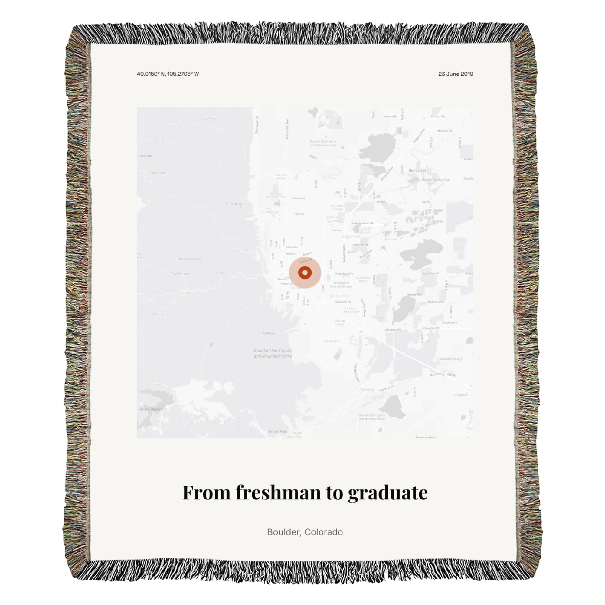 Major Milestone Map on the woven throw