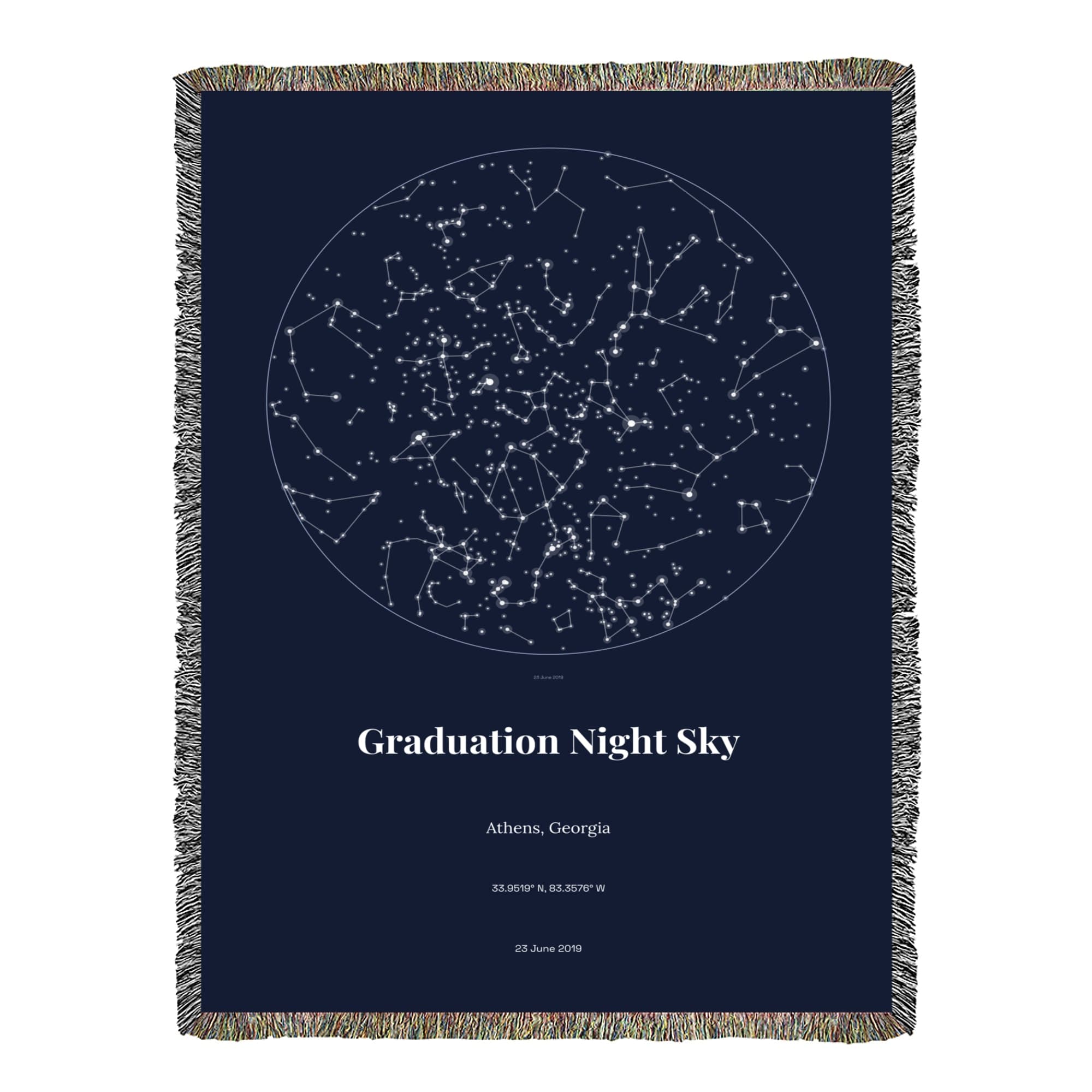 Graduation Night Sky on the woven blanket