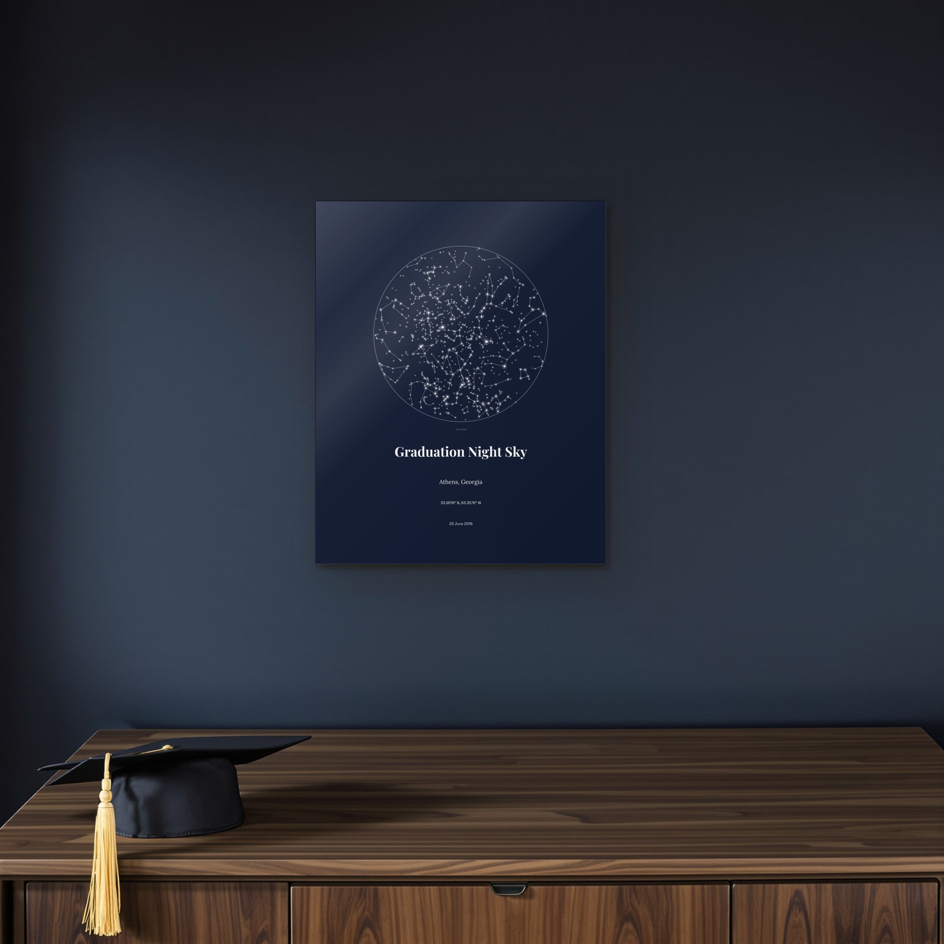 Graduation Night Sky on the metal print