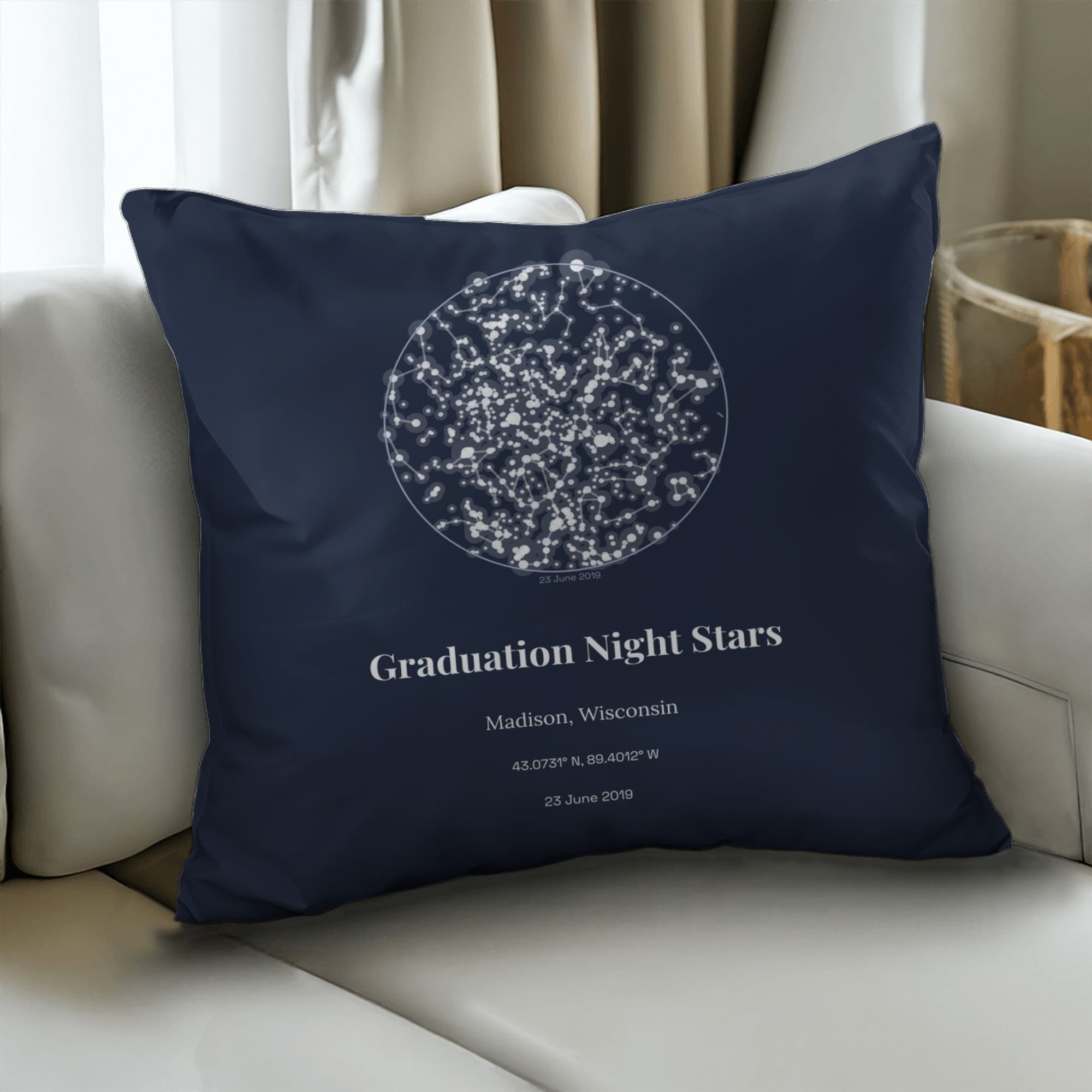 Graduation Night Stars on pillow