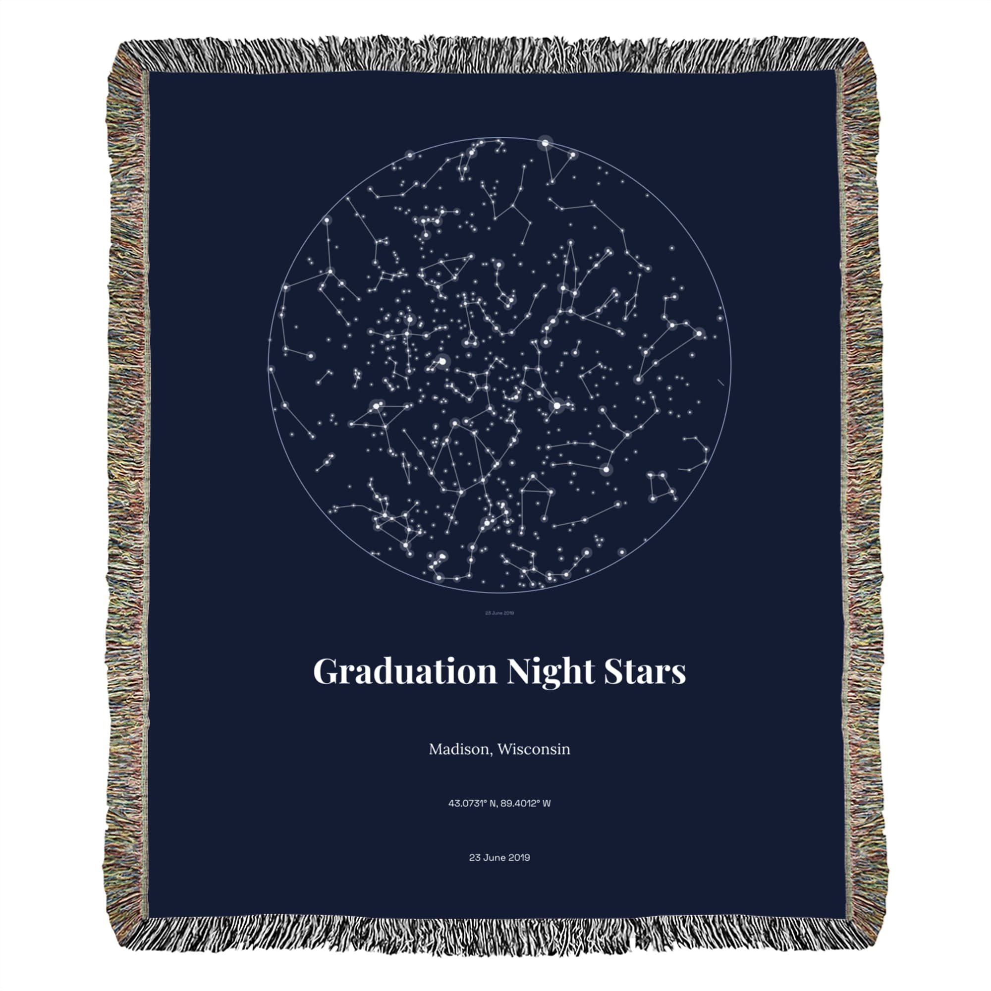 Graduation Night Stars on the woven throw