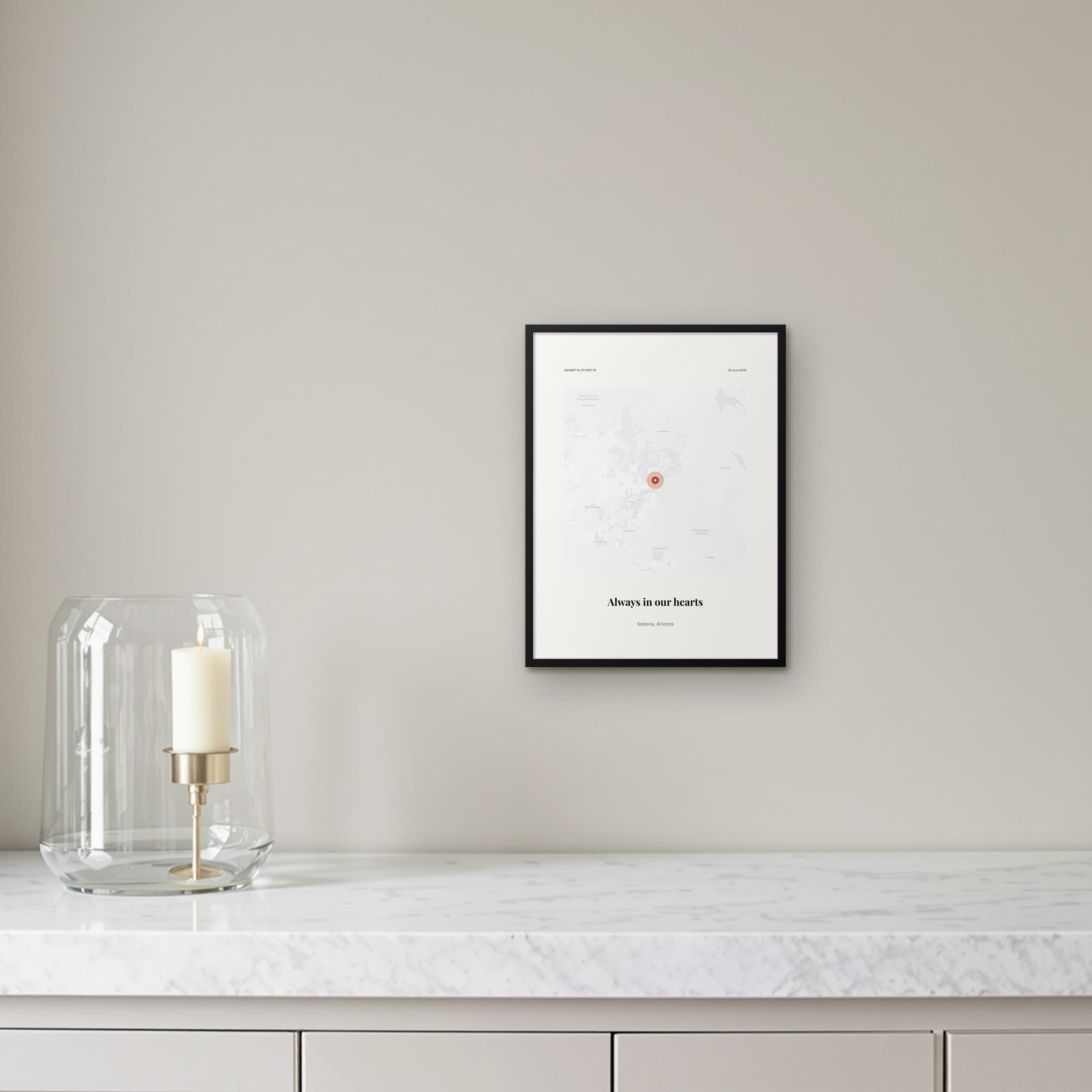 In Loving Memory Sign on the framed print