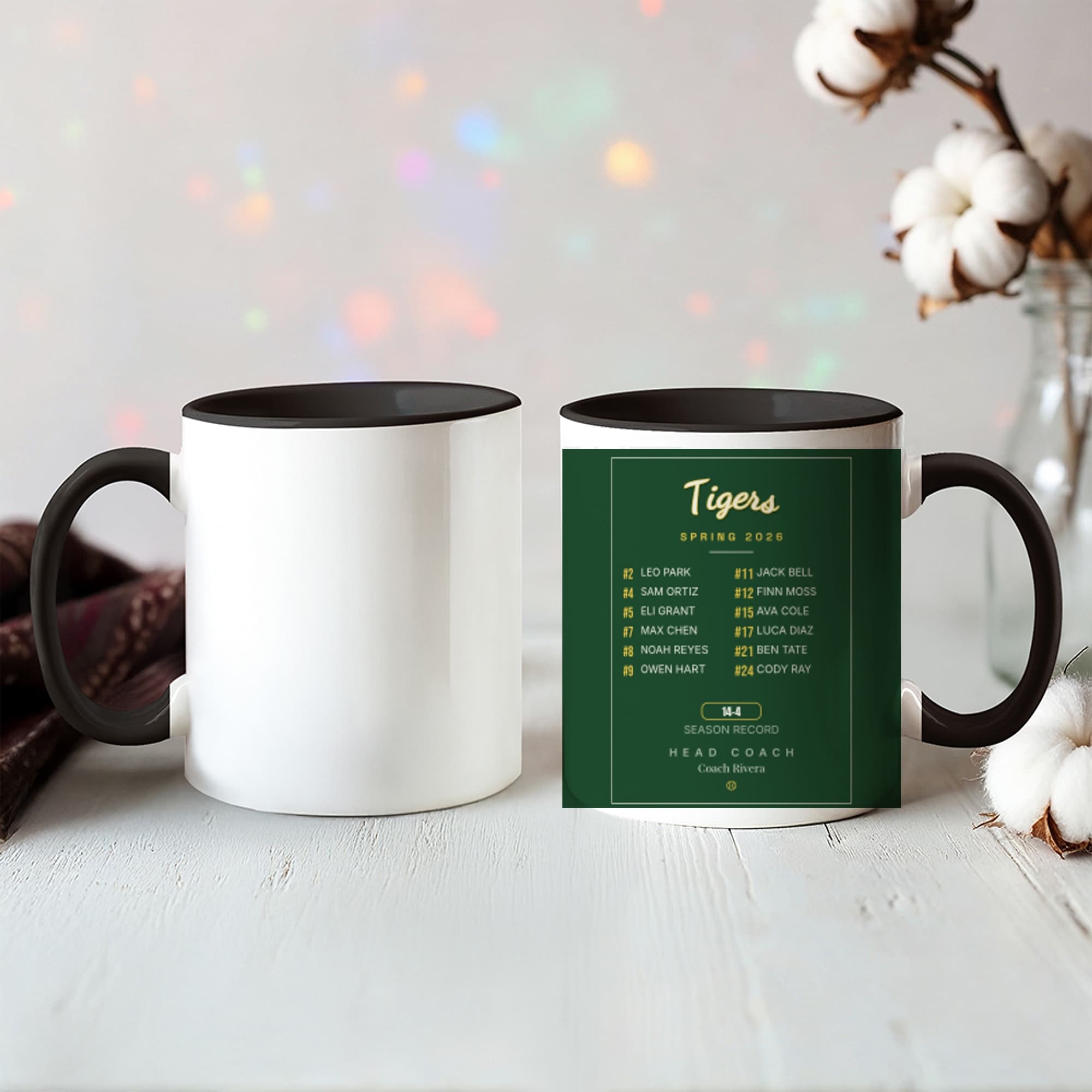 Little League Team Poster on the ceramic mug