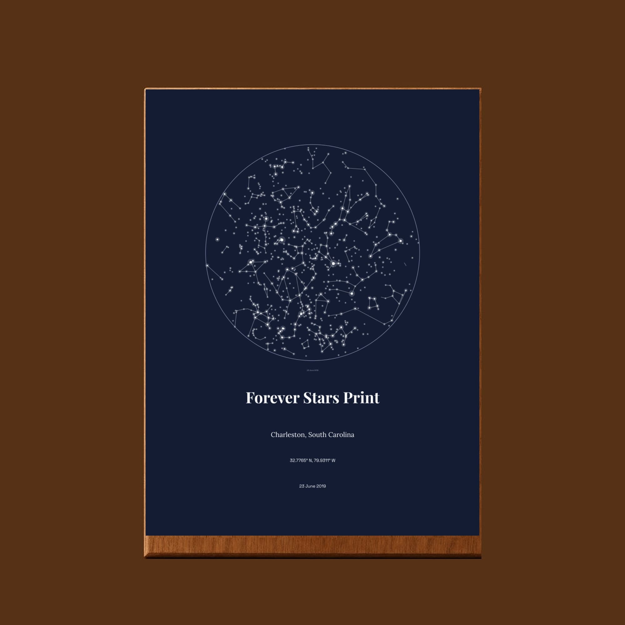 Forever Stars Print on the wood
