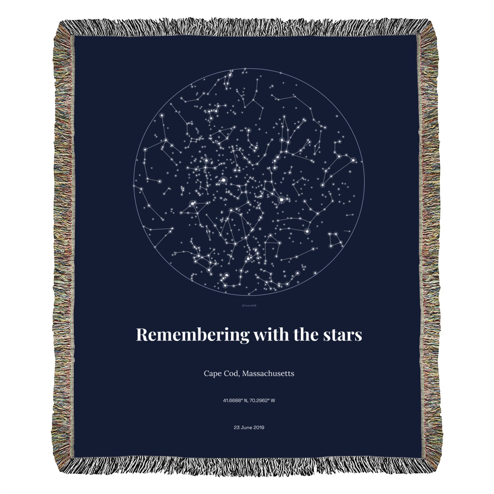 Memorial Night Sky on the woven throw