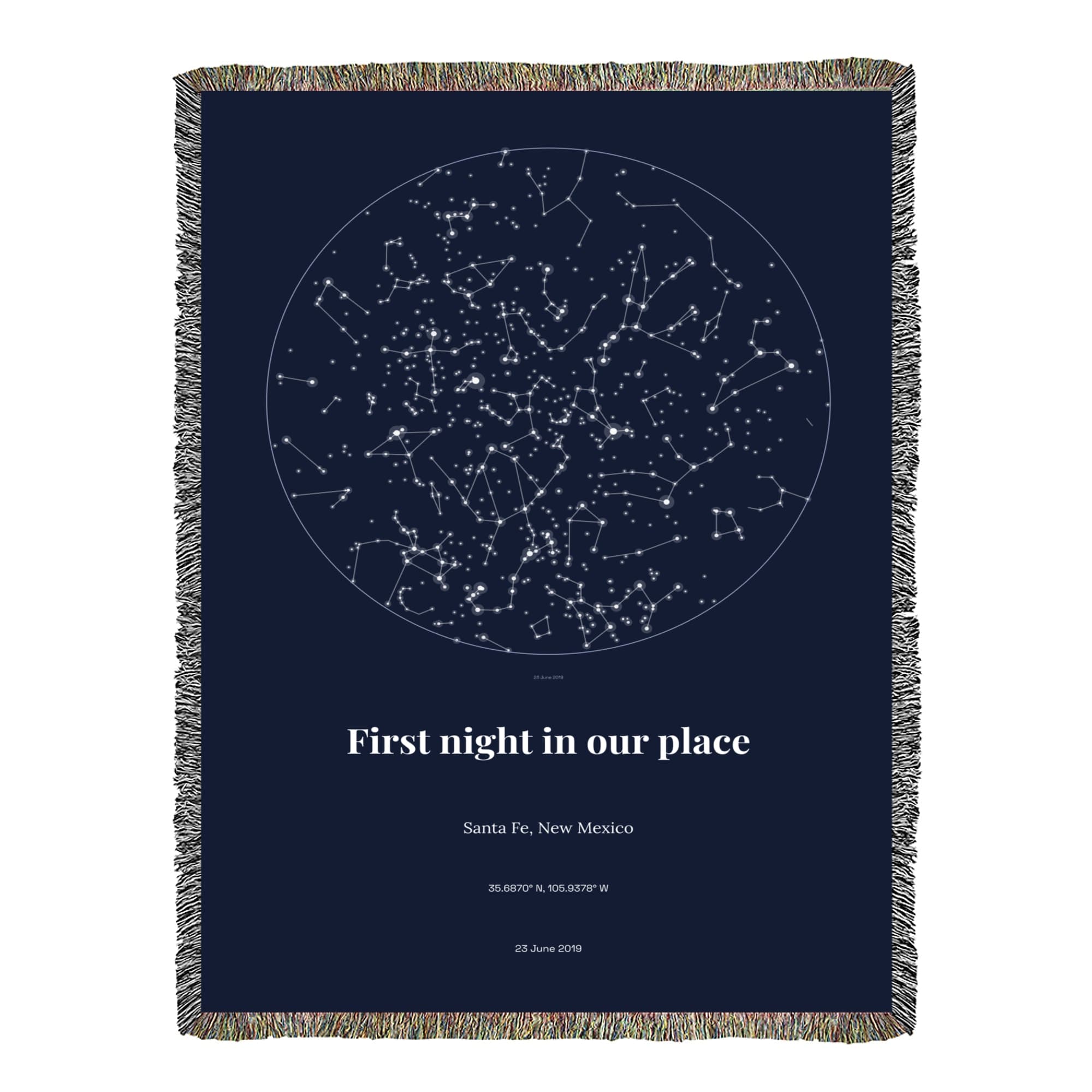 Move-In Night Stars on the woven blanket