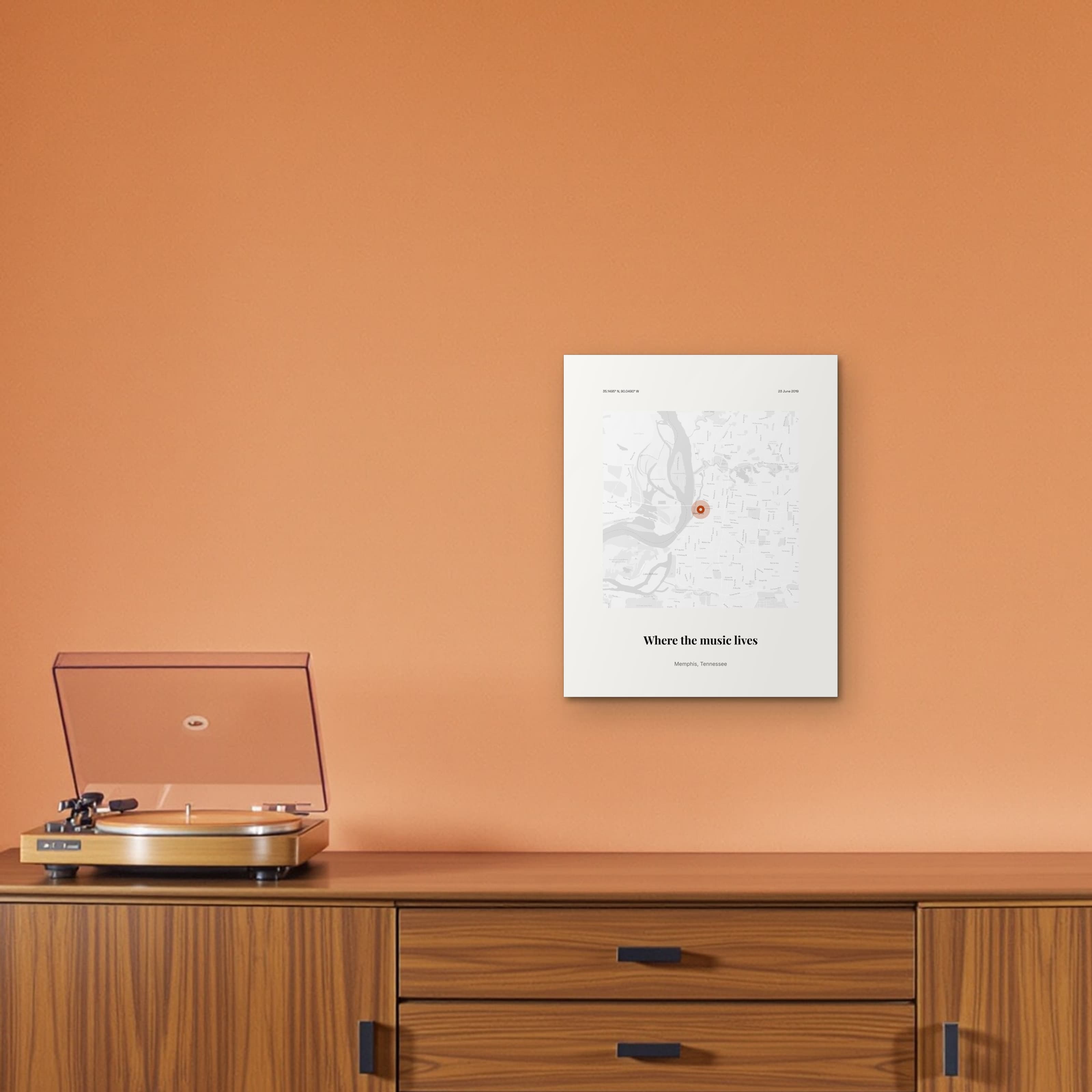 Festival Memories Map on the metal print
