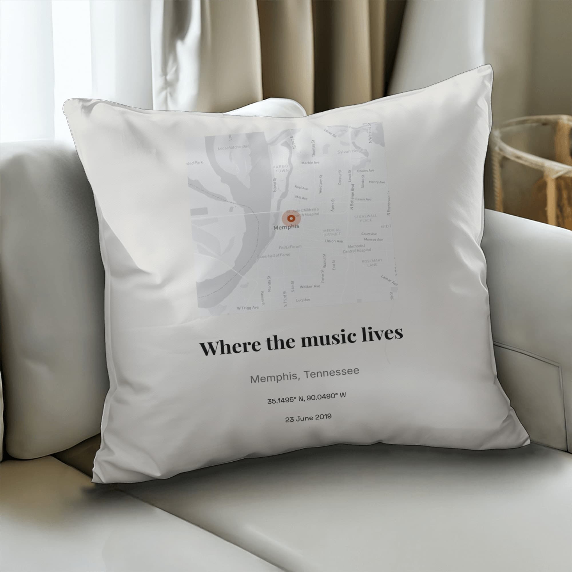 Festival Memories Map on pillow