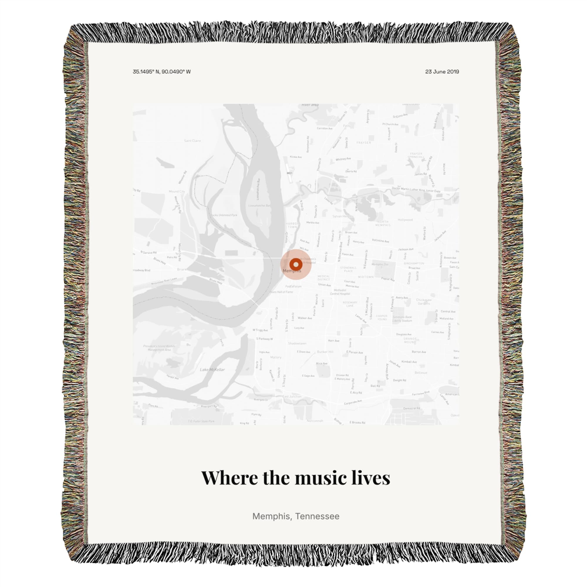 Festival Memories Map on throw
