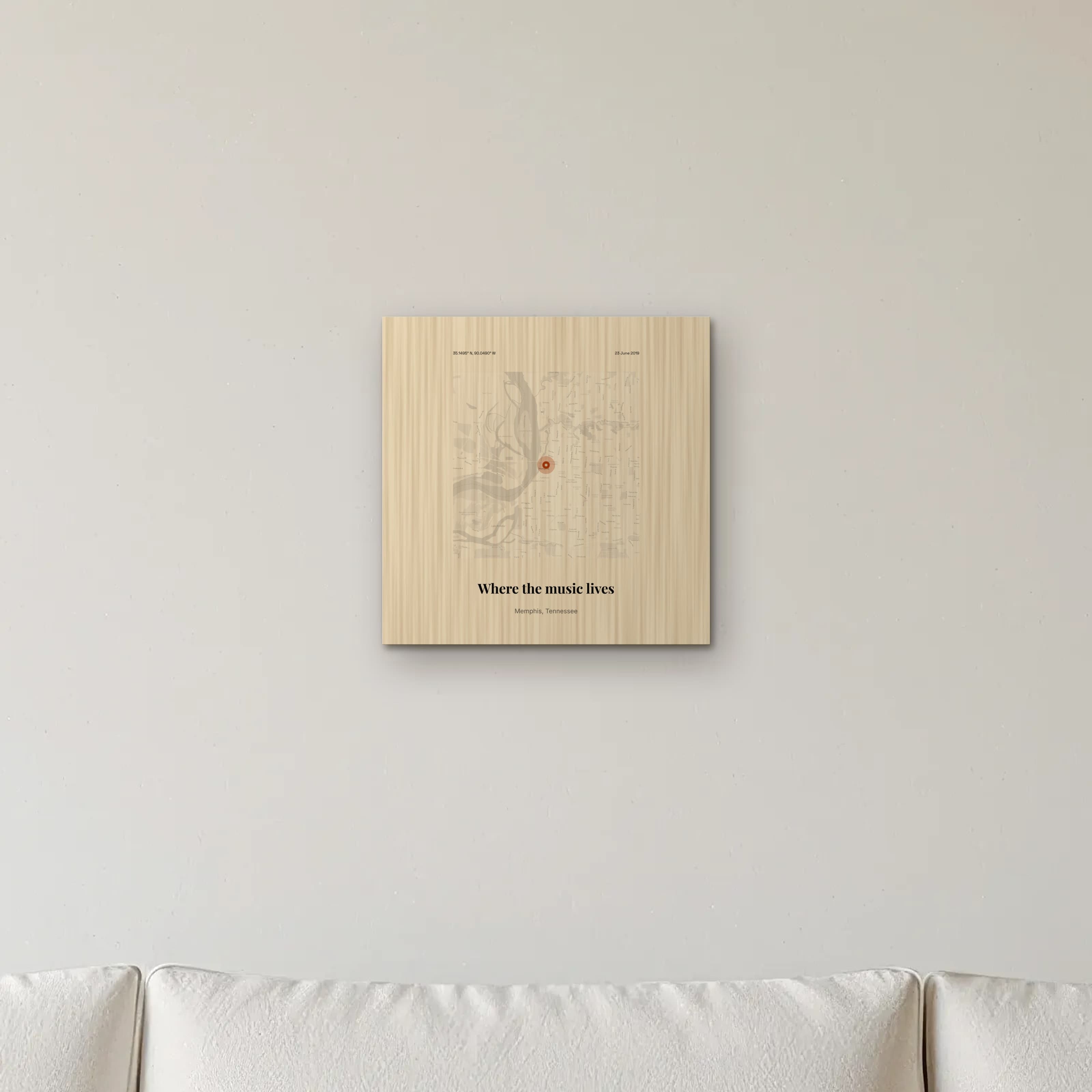 Festival Memories Map on the wood print