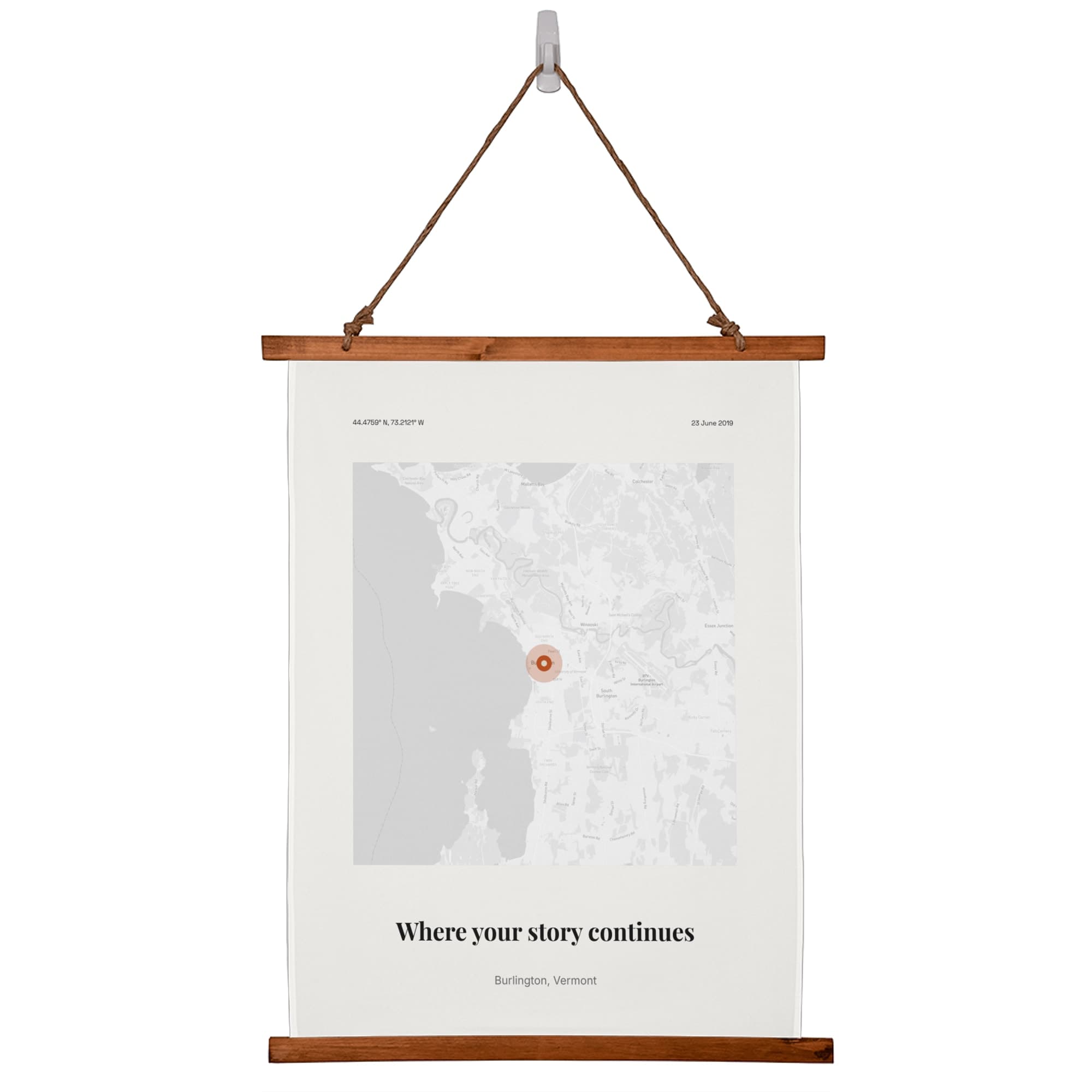 New Home Coordinates on the wall scroll