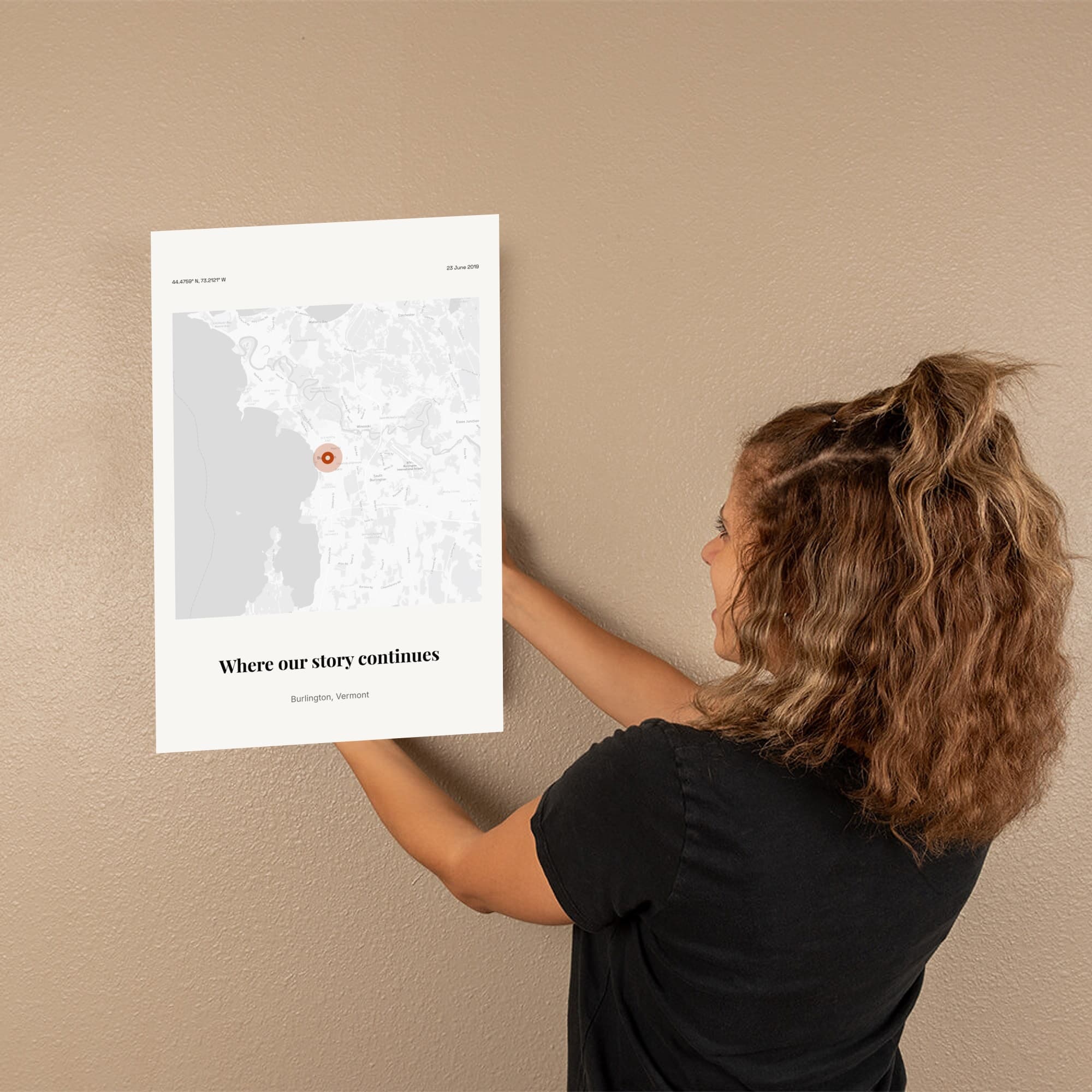 New Home Coordinates Print on the canvas