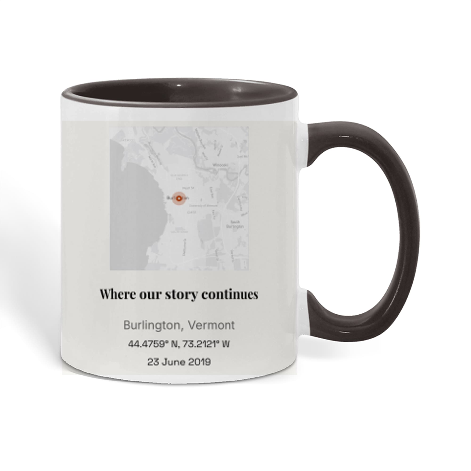 New Home Coordinates Print on mug