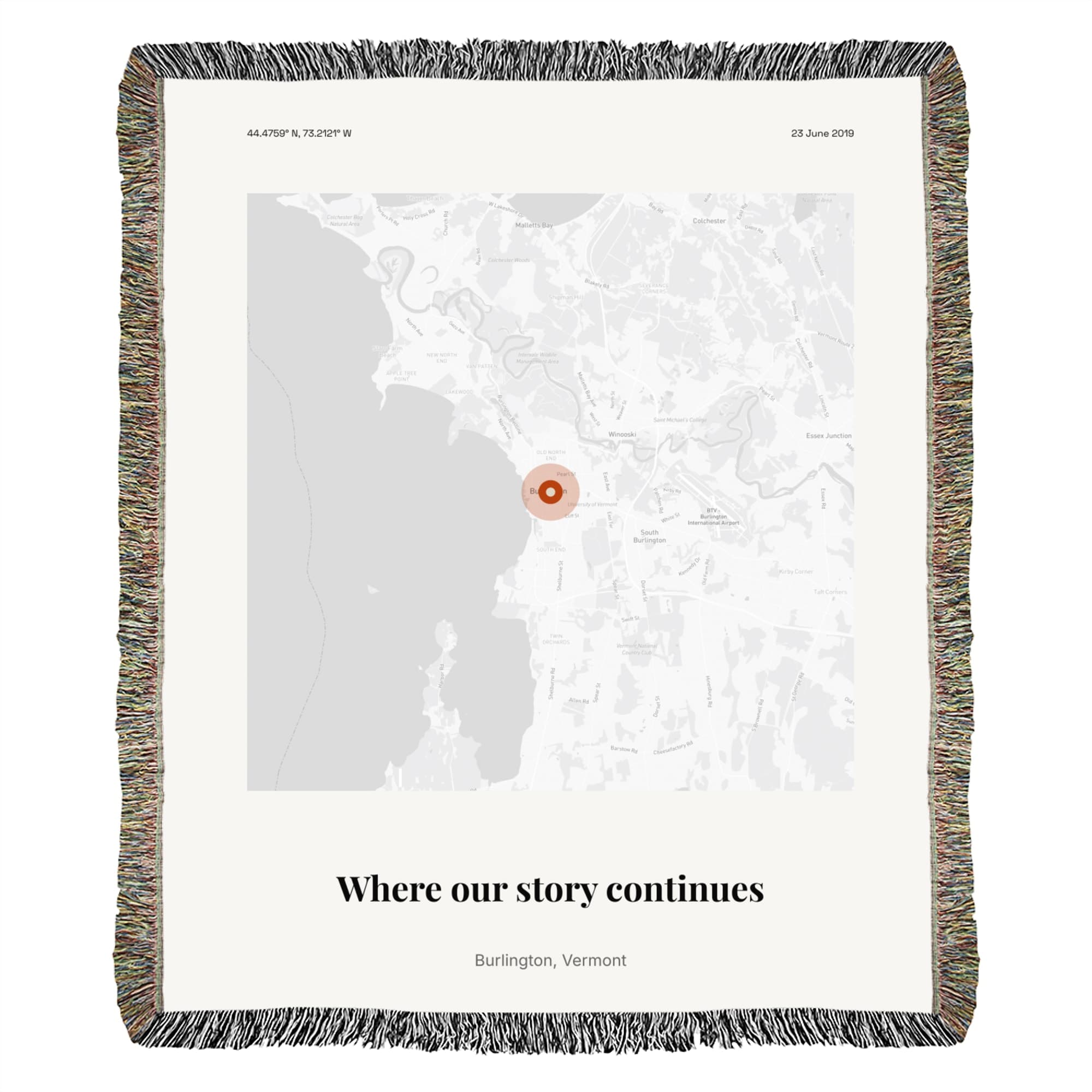 New Home Coordinates Print on the woven throw