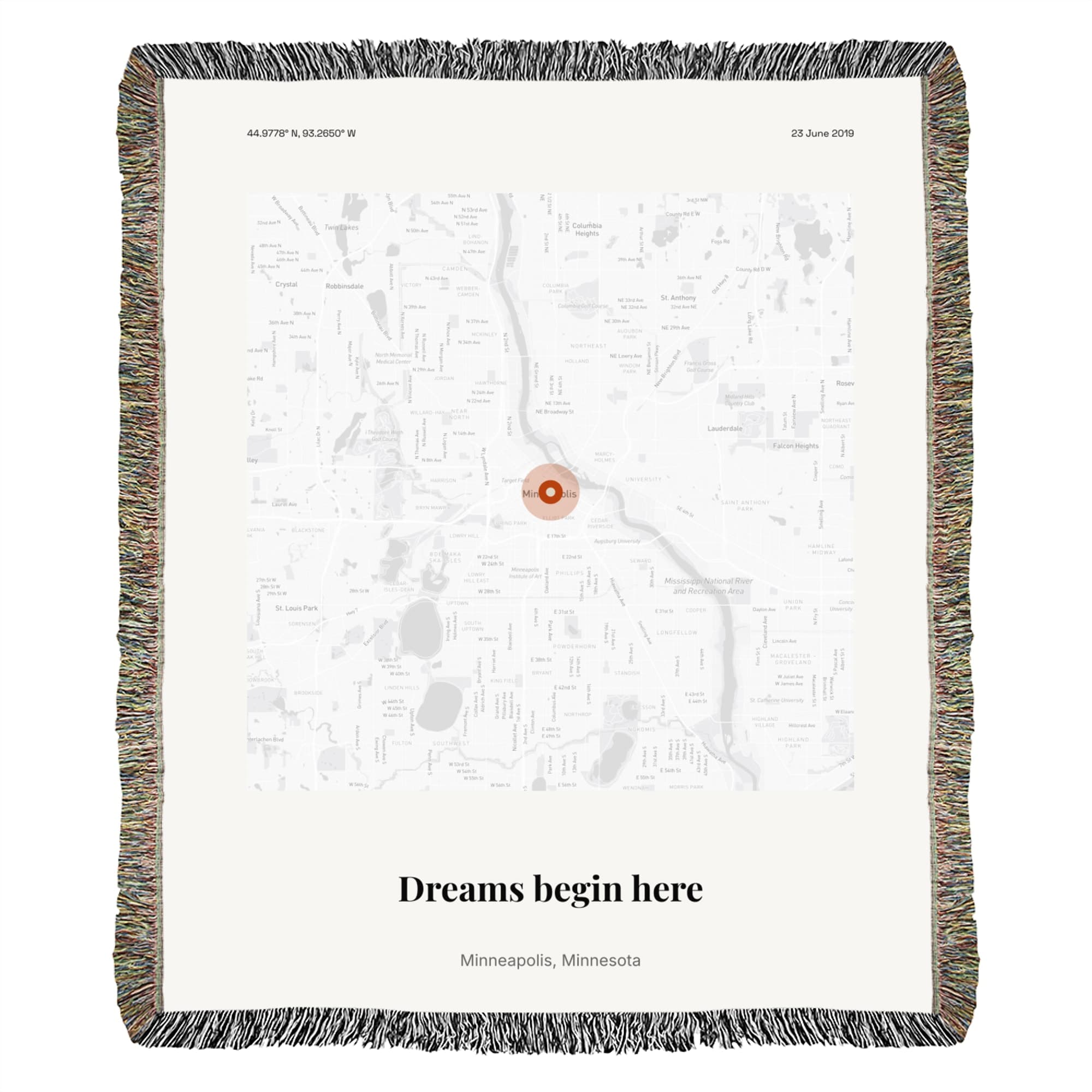 Nursery Theme Map on the woven throw