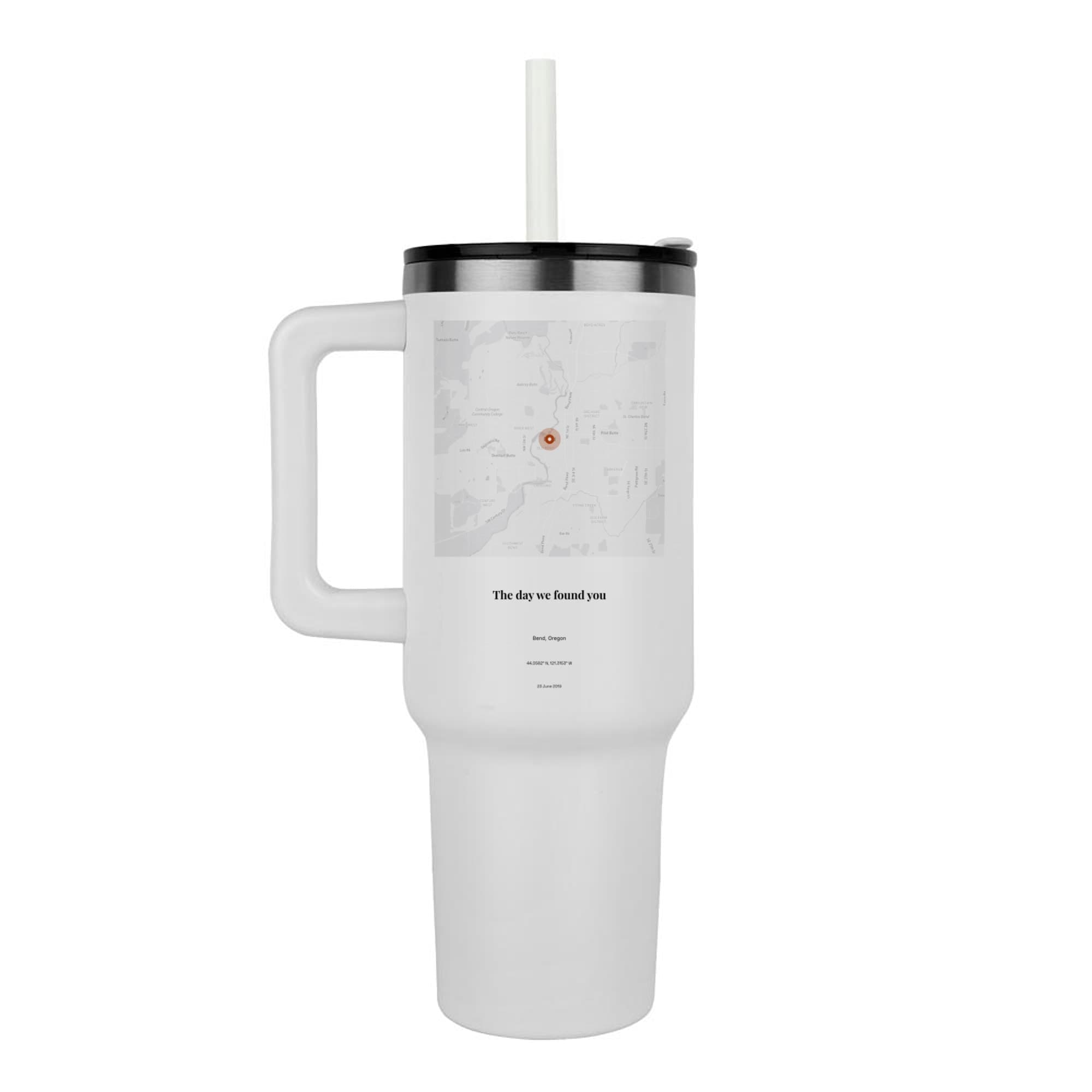 Pet Adoption Location on the steel tumbler