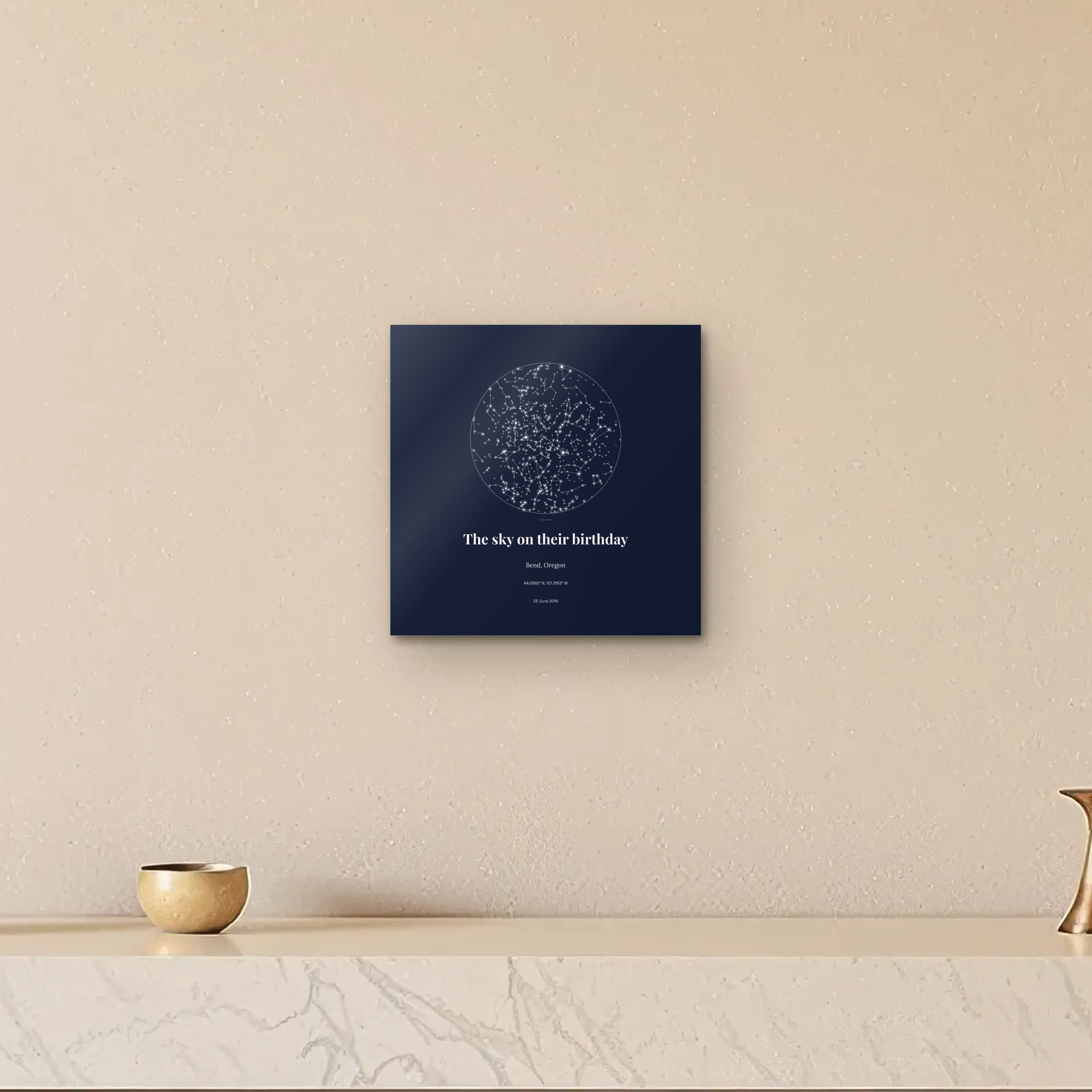 Pet Birthday Star Chart on the metal